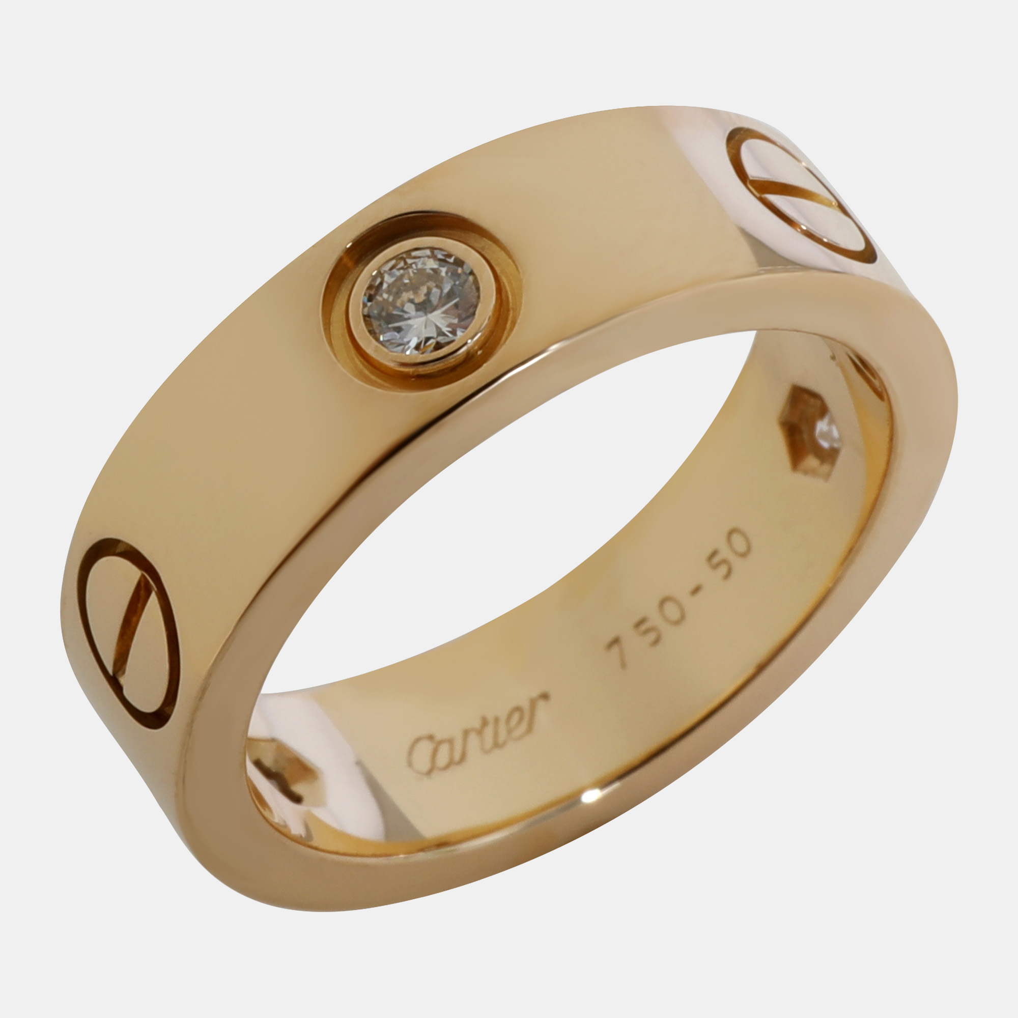 

Cartier Love Diamond Ring in 18k Yellow Gold 0.22 CTW Ring EU 50