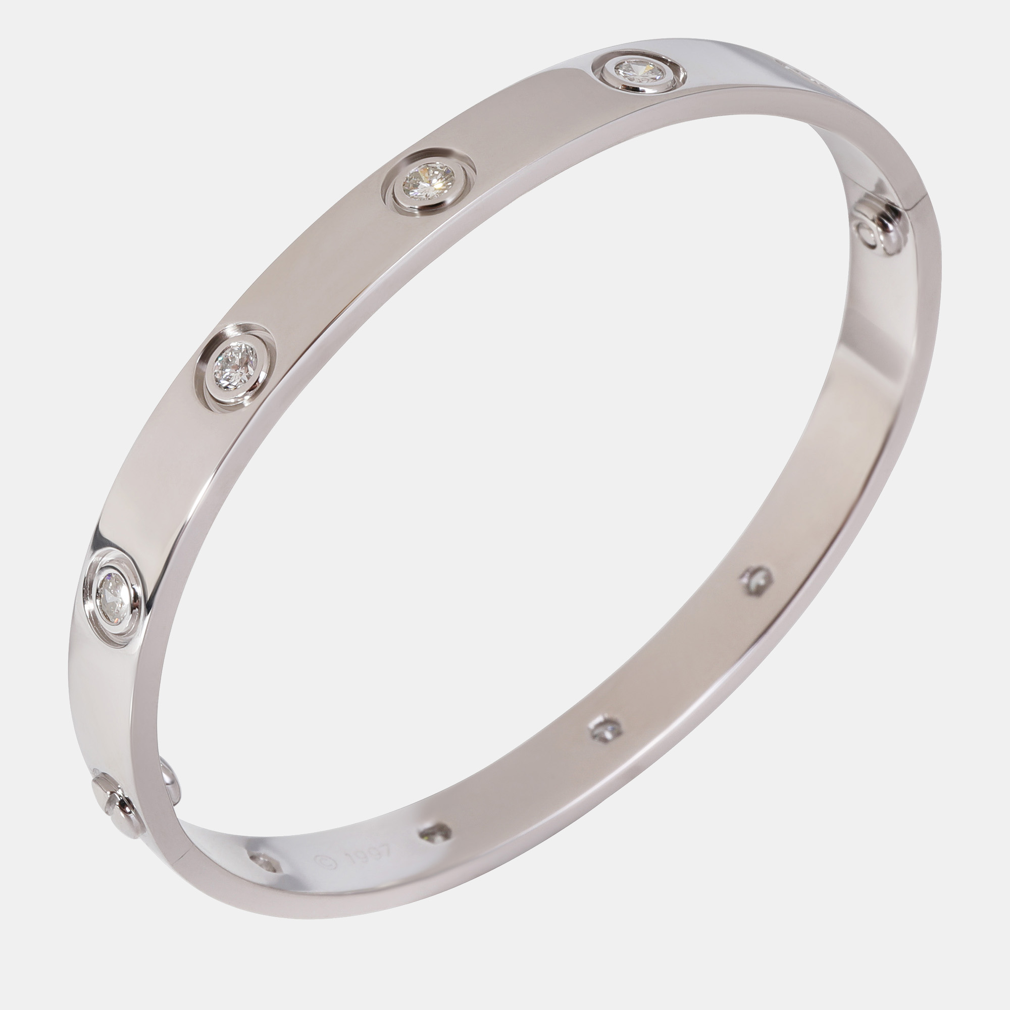 

Cartier Love 10 Diamond Bracelet in 18K White Gold (Size