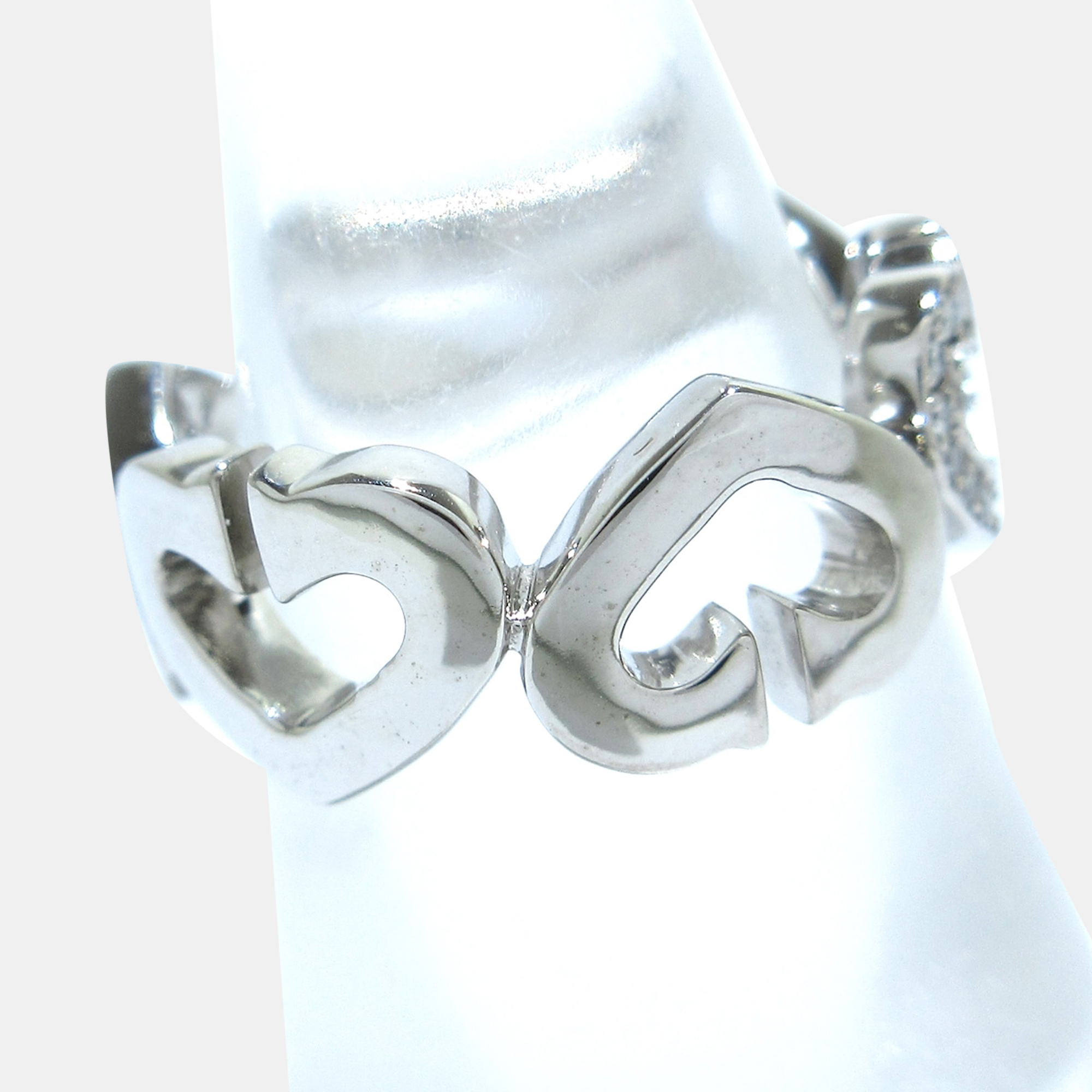 

Cartier Heart C 18K White Gold Diamond Ring EU 49