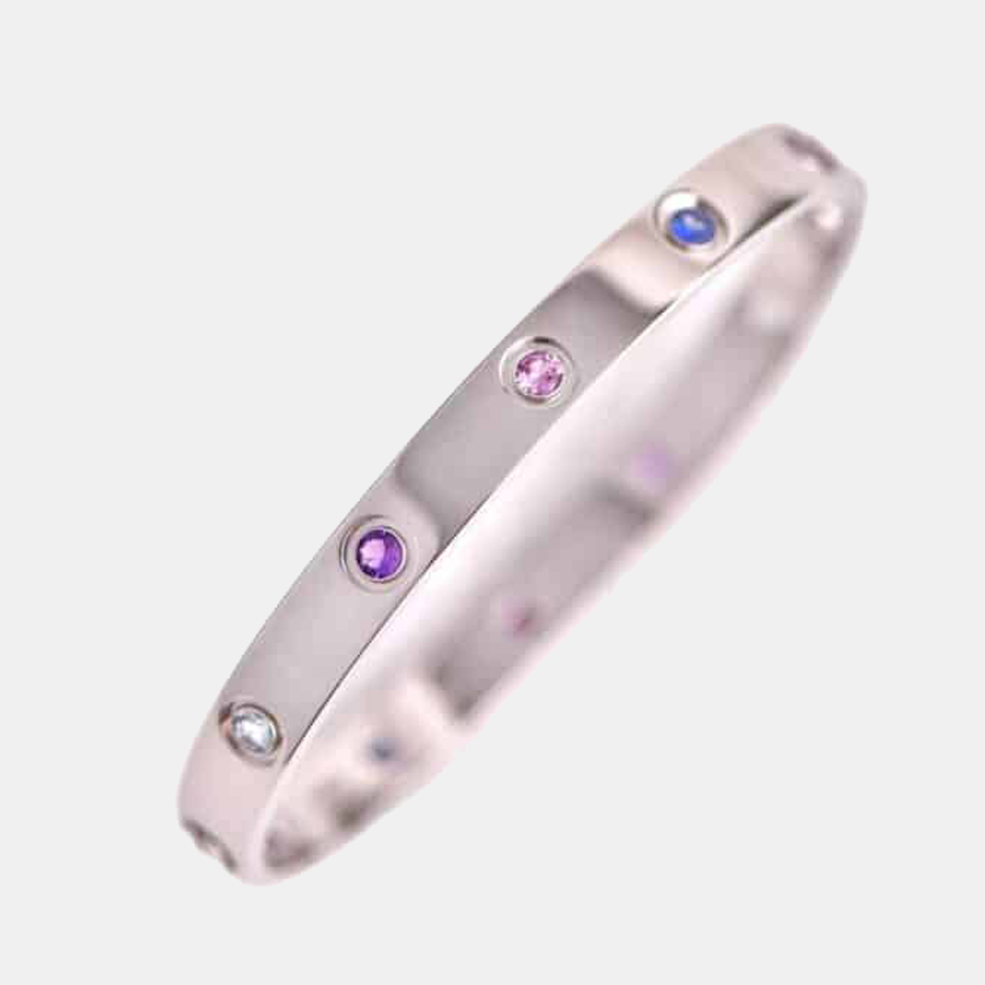 

Cartier Love Bracelet 10 Multi Gemstone White Gold Size