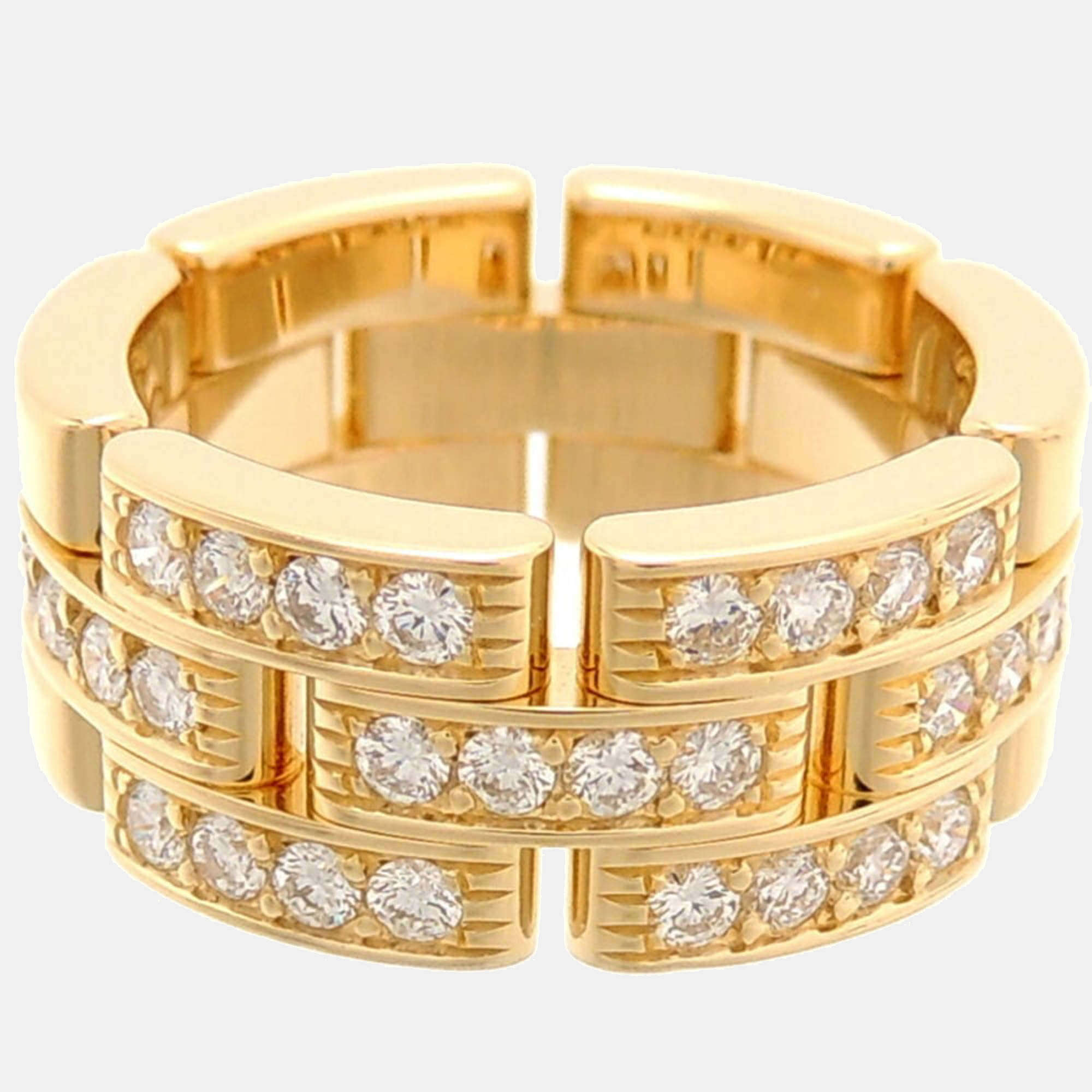 

Cartier Maillon Panthere 18K Yellow Gold Diamond Ring EU 47