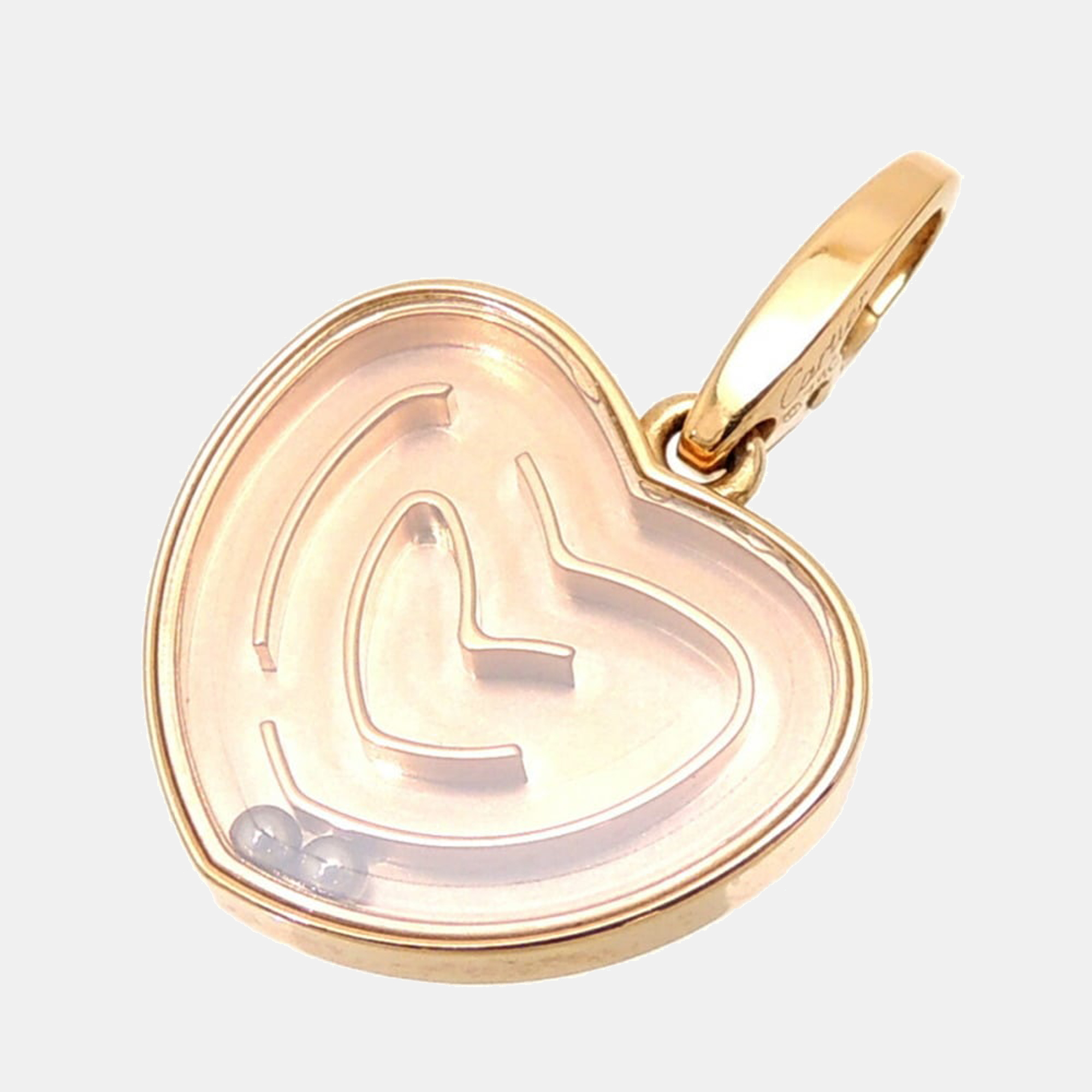 

Cartier Vintage Heart Labyrinth 18K Rose Gold Diamond Charms and Pendants