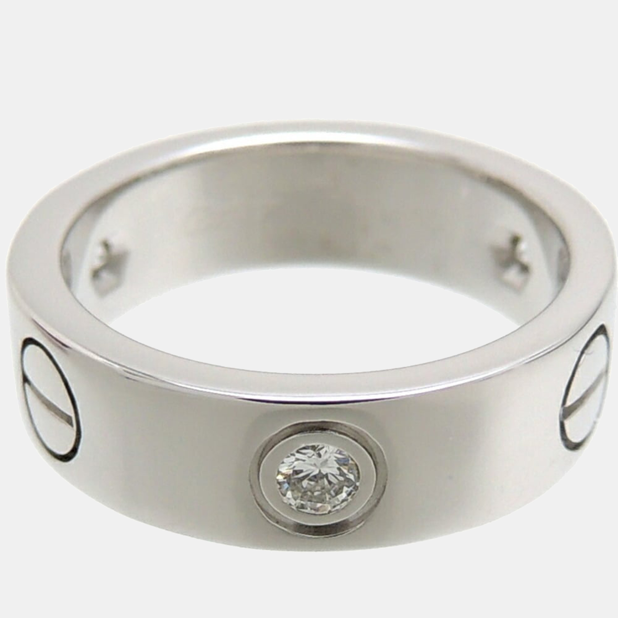 

Cartier Vintage Love 18K White Gold Diamond Ring EU 50