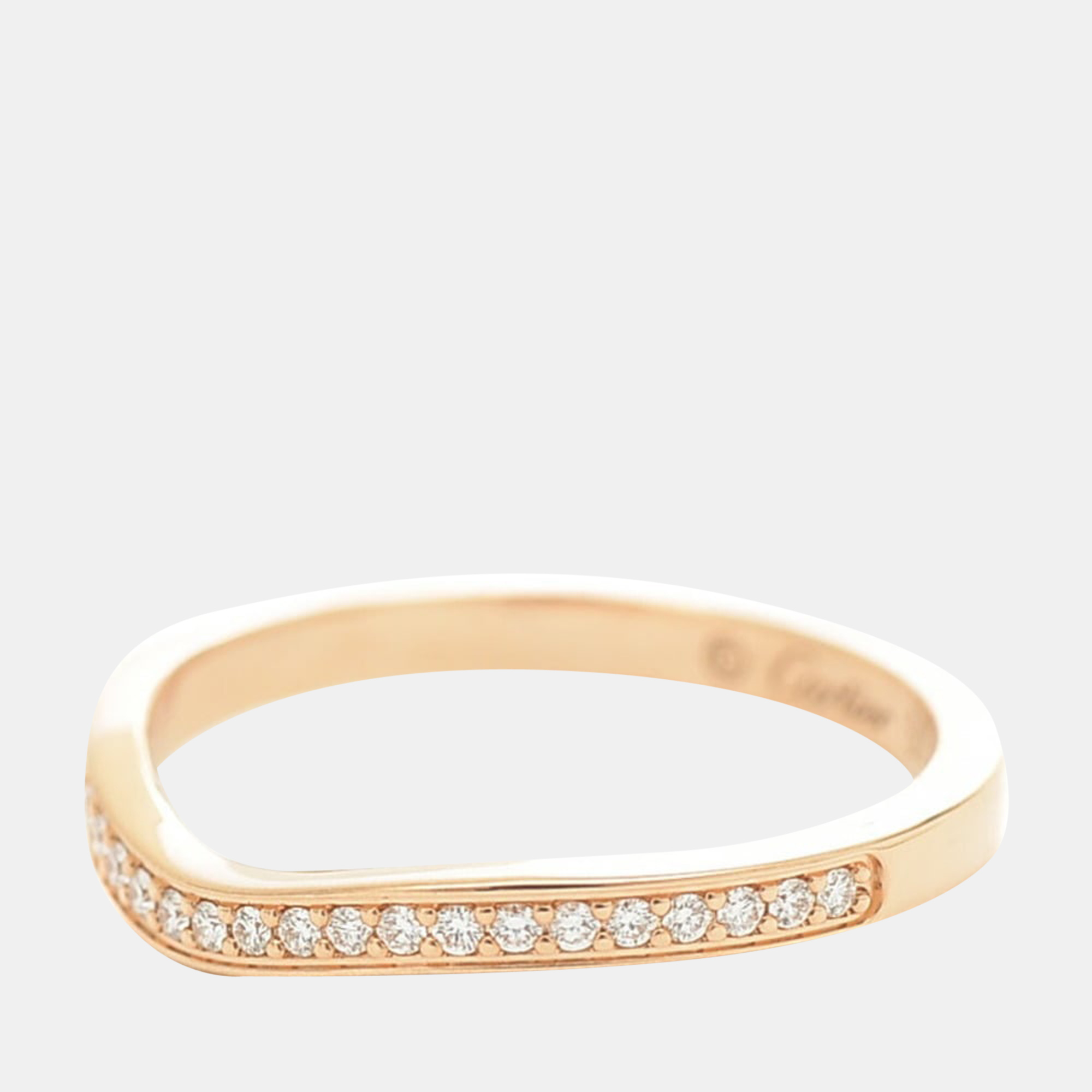 

Cartier Ballerine 18K Rose Gold Diamond Ring EU 50
