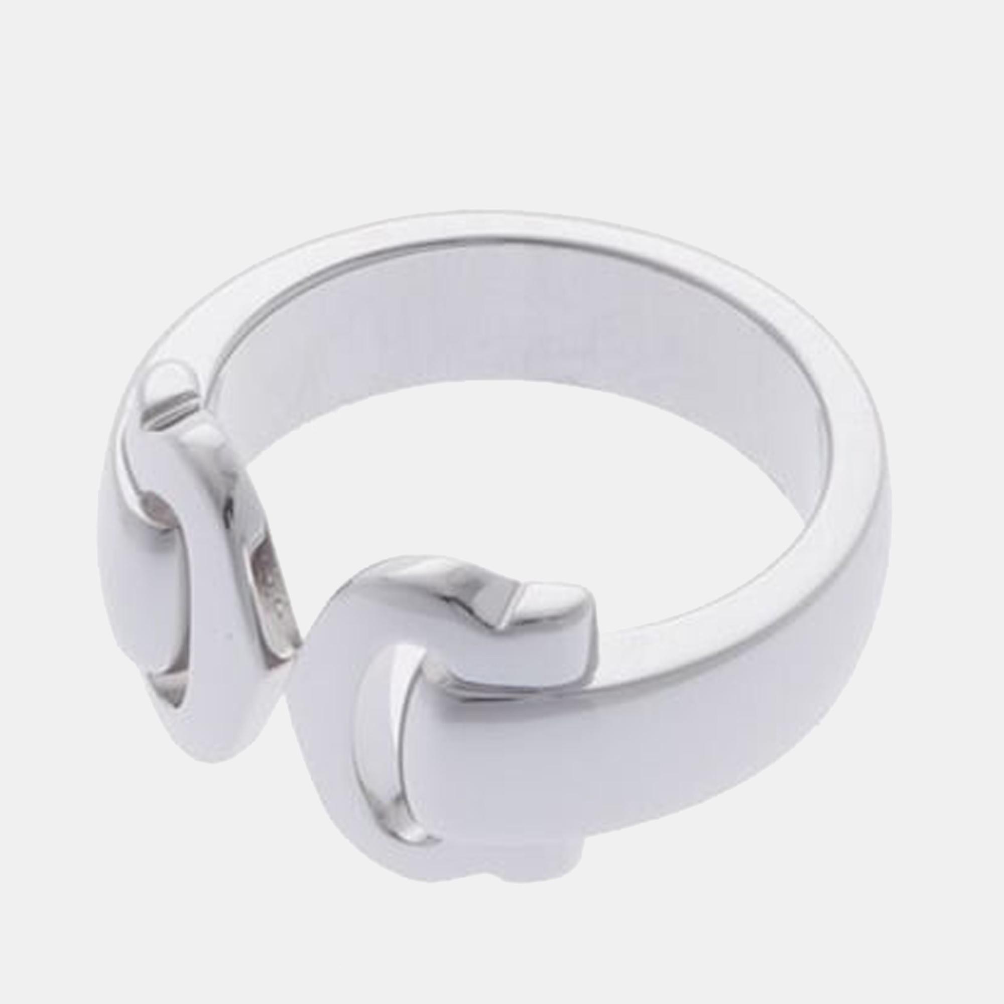 

Cartier Double C Decor 18K White Gold Ring EU 49