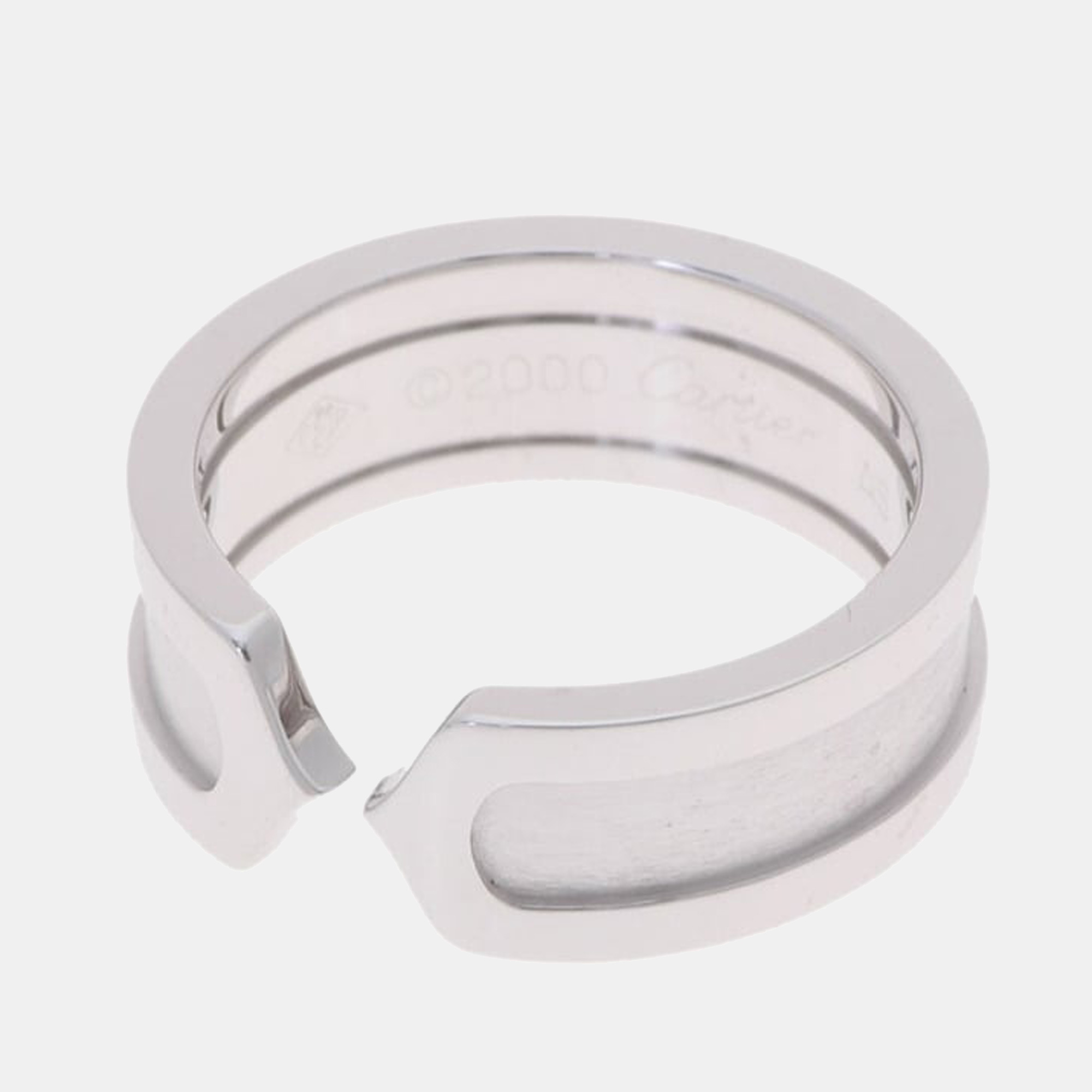 

Cartier Vintage Double C 18K White Gold Ring EU 48