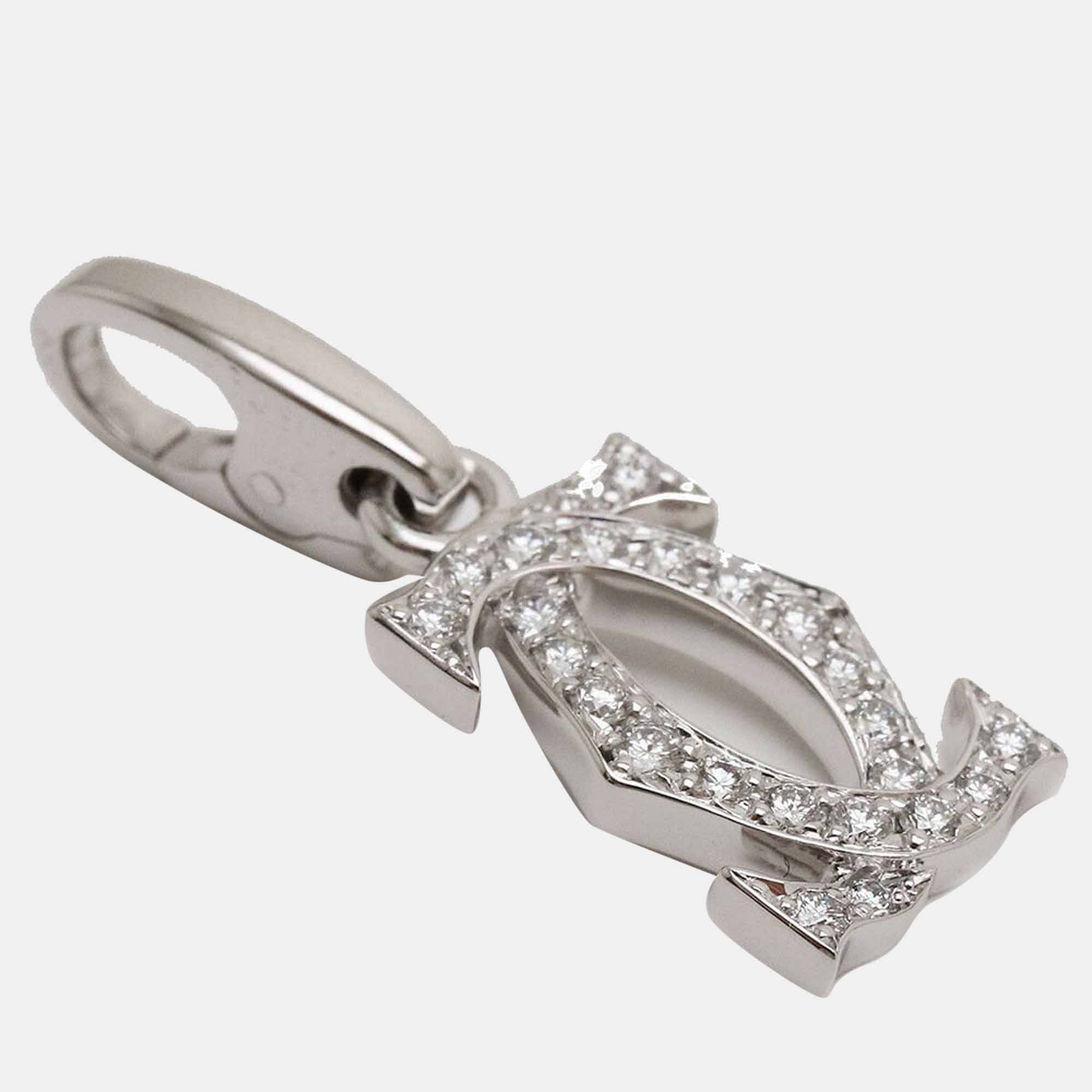 

Cartier Double C 18K White Gold Diamond Charms and Pendants