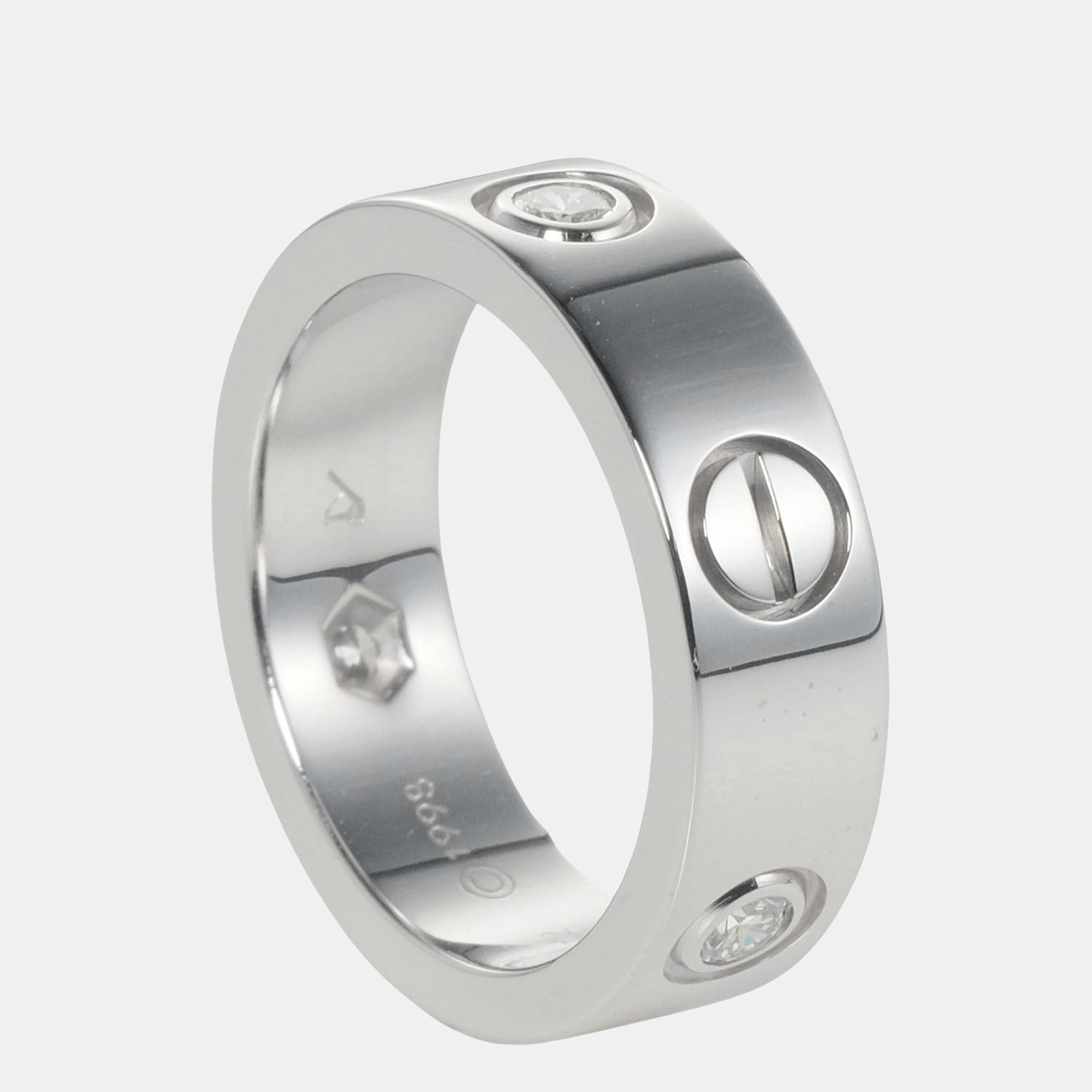 

Cartier Vintage Love 18K White Gold Diamond Ring EU 49