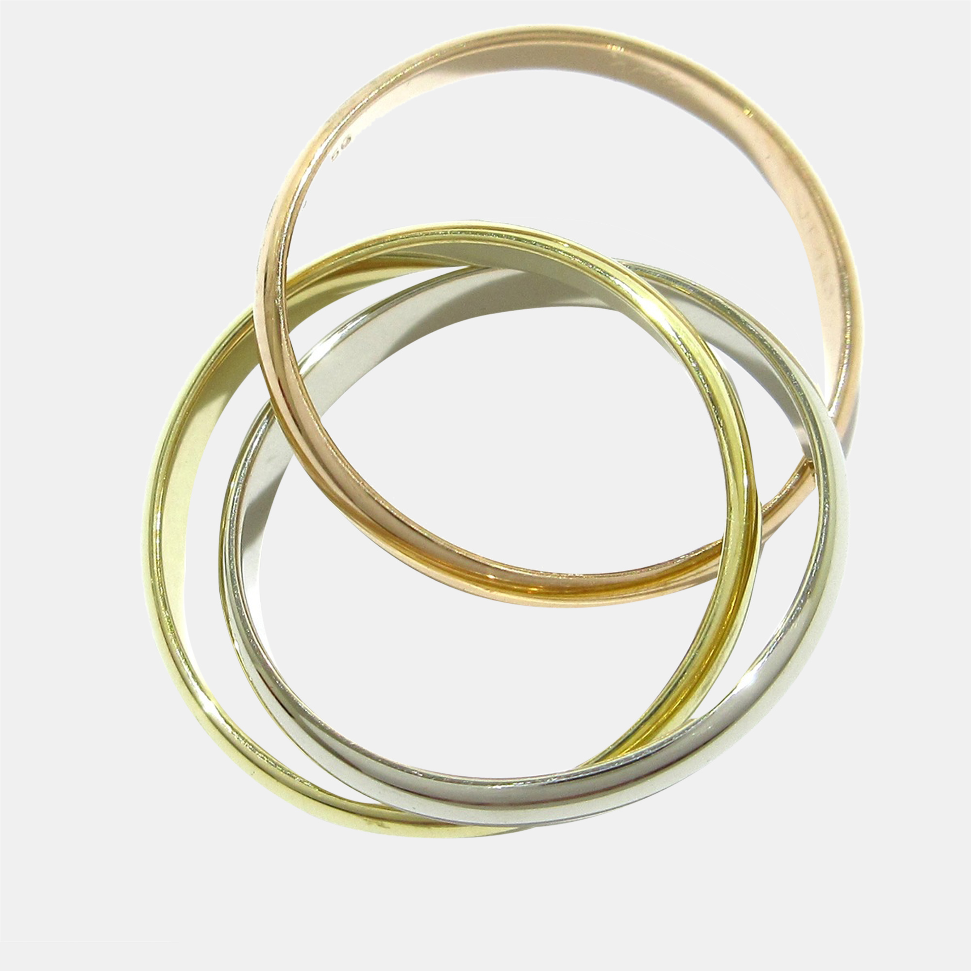 

Cartier Trinity 18K Yellow Rose and White Gold Ring EU 50