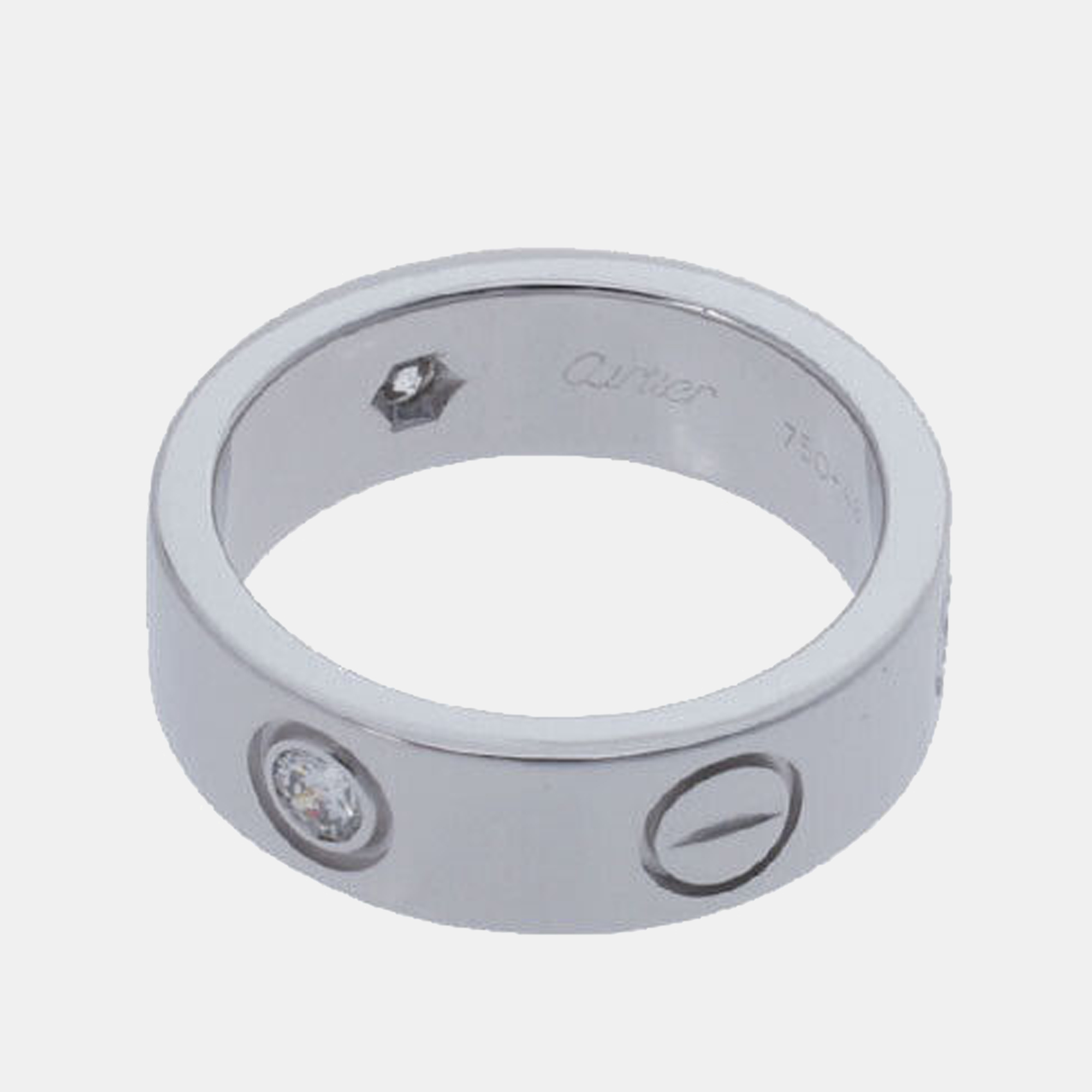 

Cartier Vintage Love 18K White Gold Diamond Ring EU 48, Silver