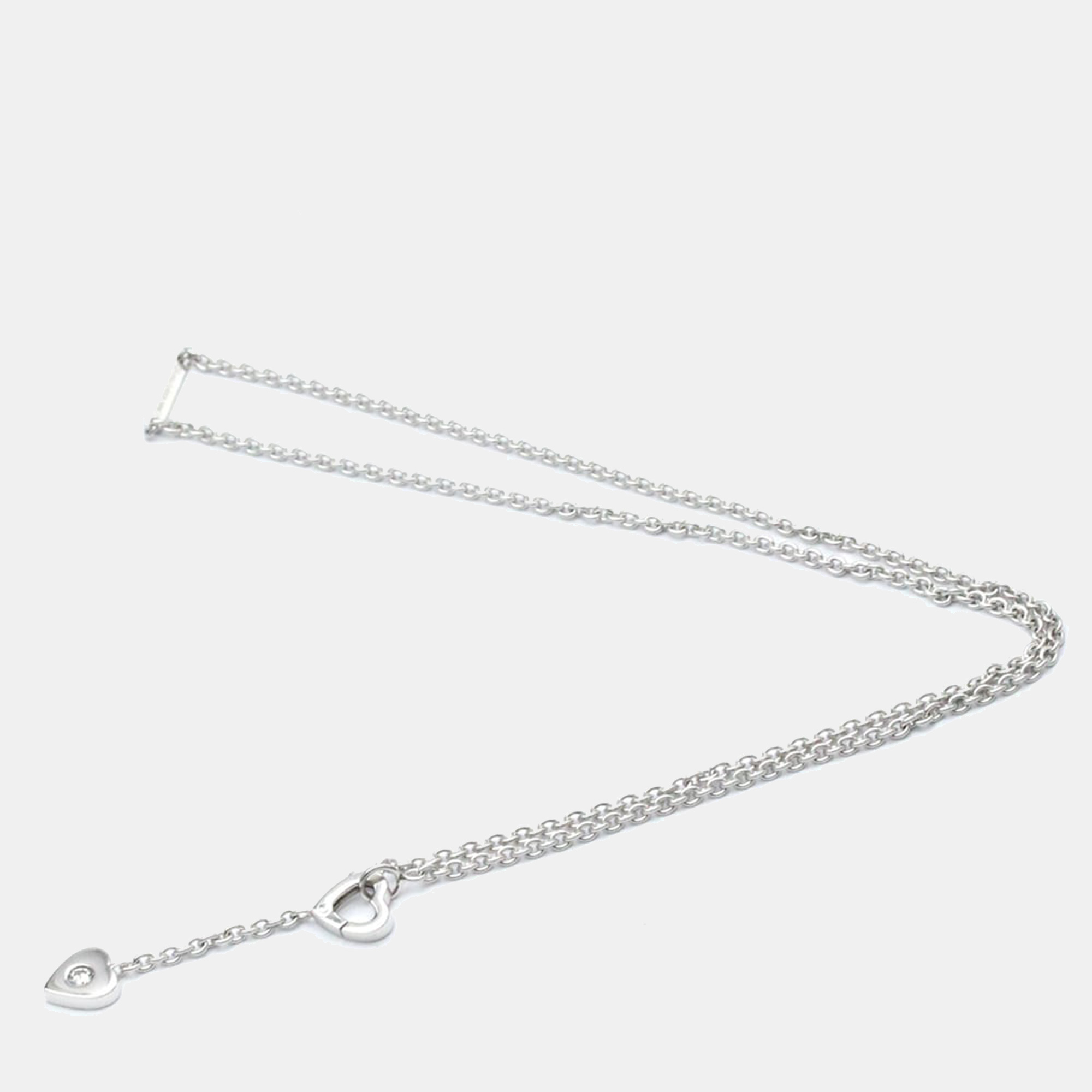 

Cartier Mon Amour Heart Lariat 18K White Gold Diamond Necklace