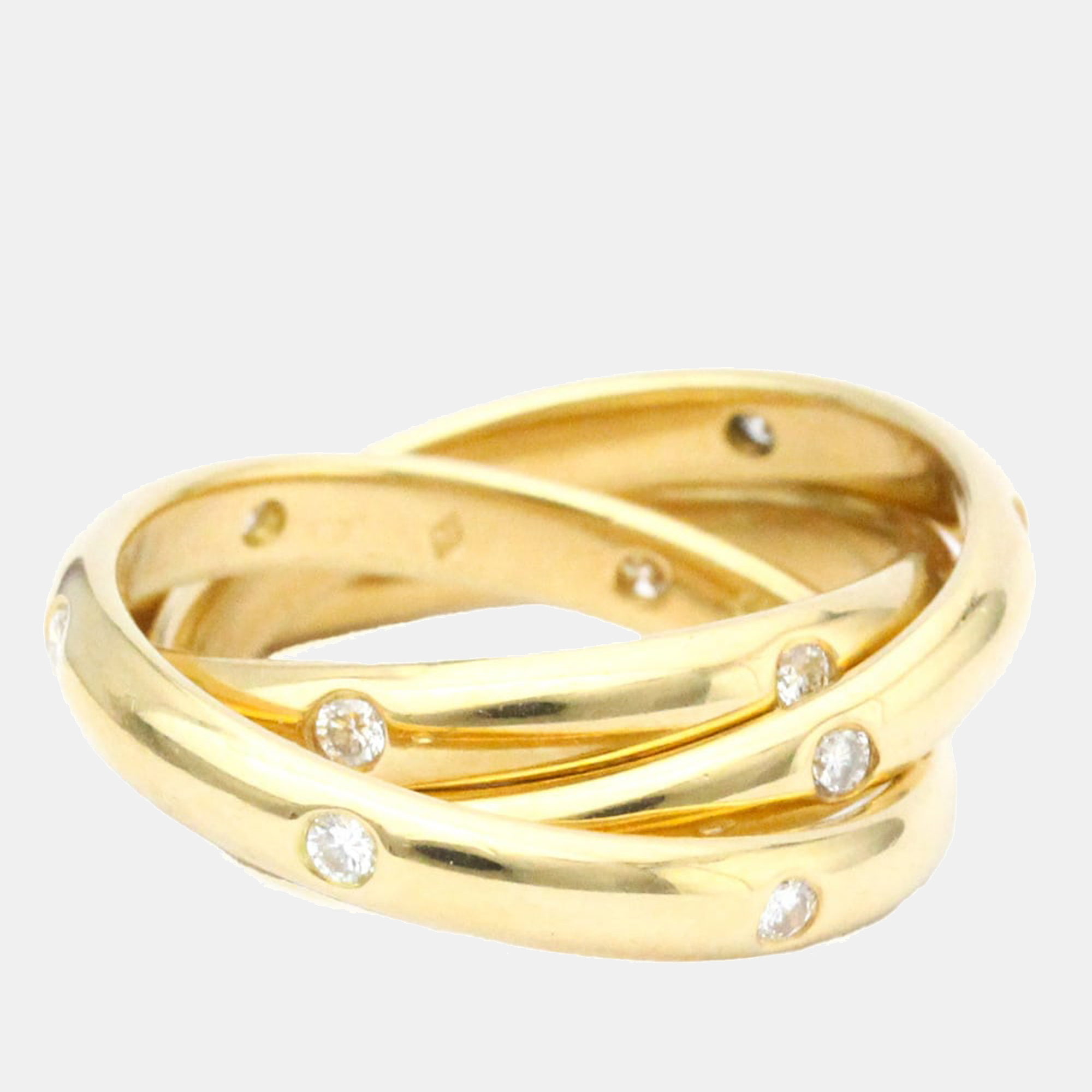 

Cartier Vintage Trinity Constellation 18K Yellow Gold Diamond Ring EU 51