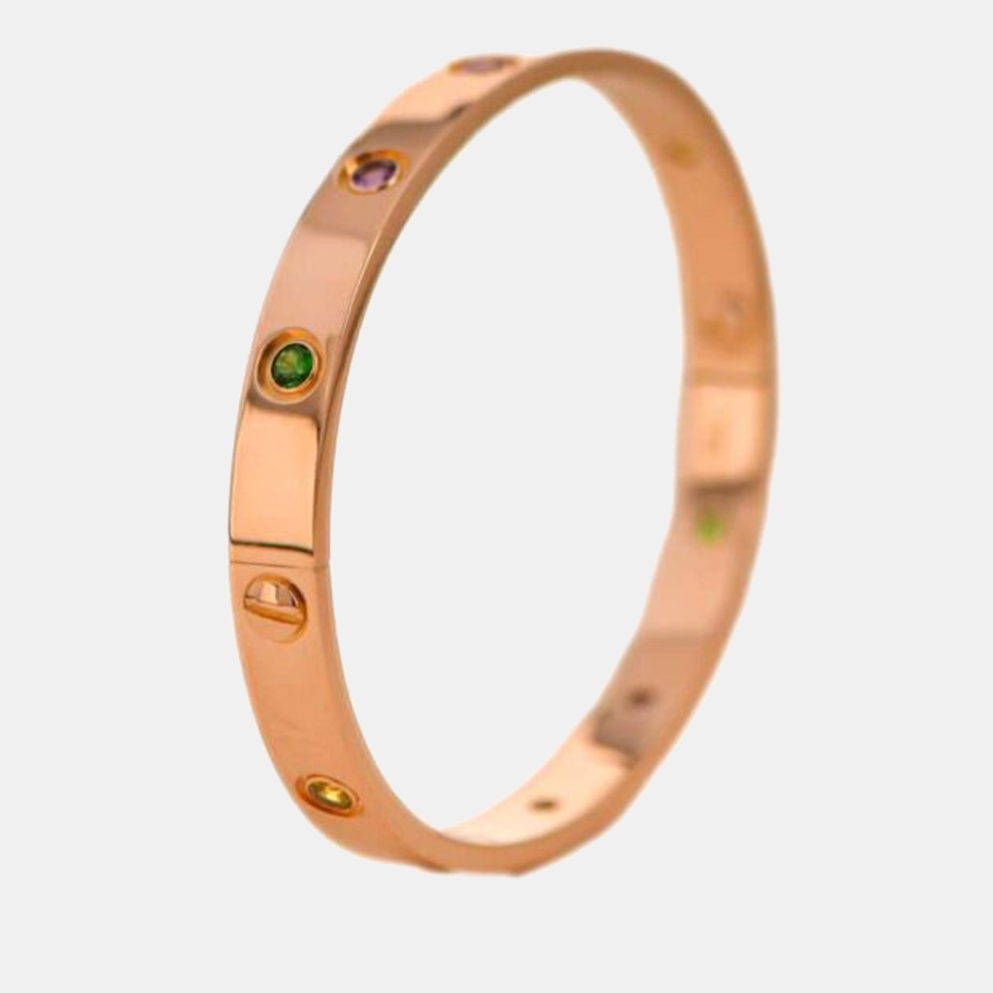 

Cartier Love Bracelet 10 Multi Gemstone Rose Gold Size