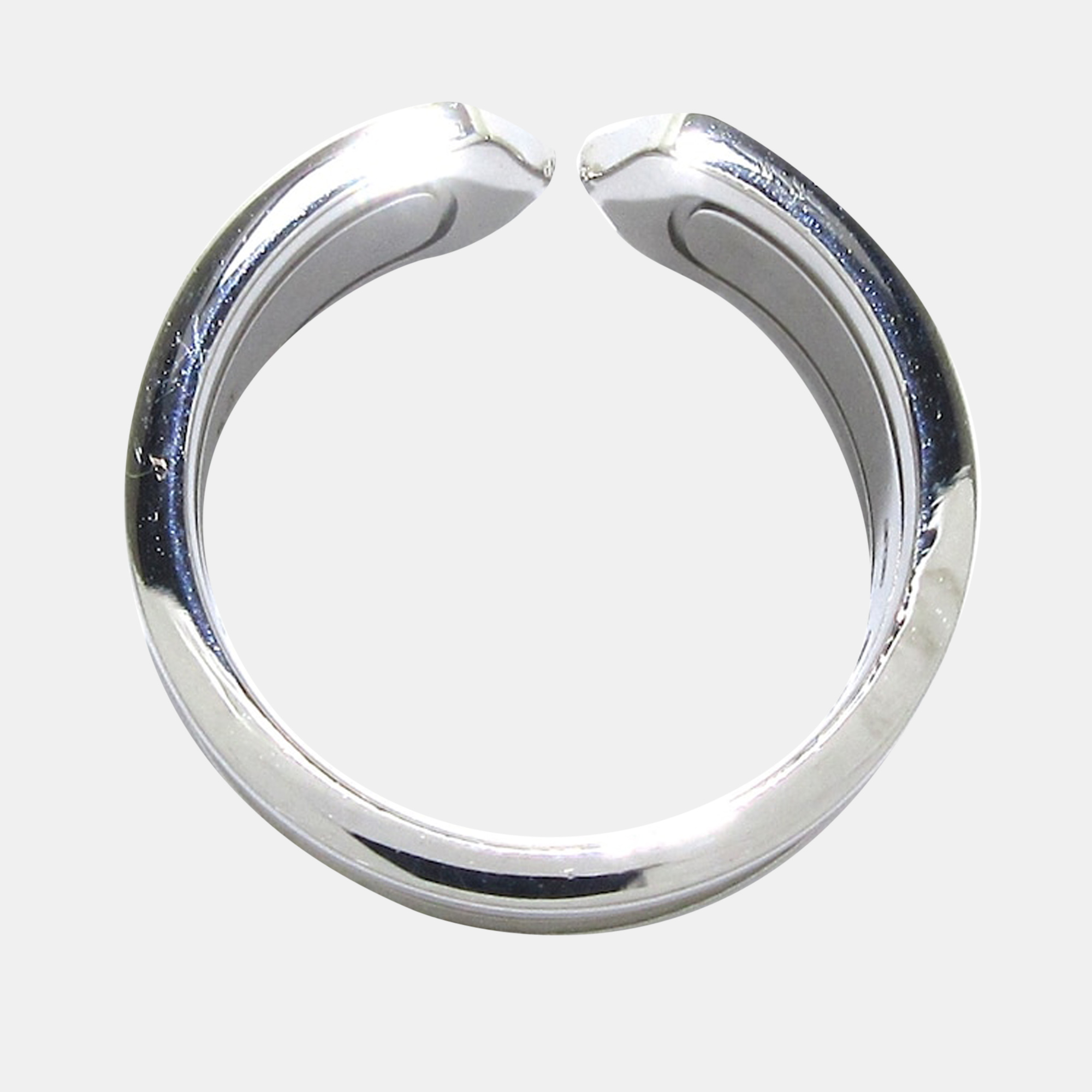 

Cartier Vintage Double C 18K White Gold Ring EU 54