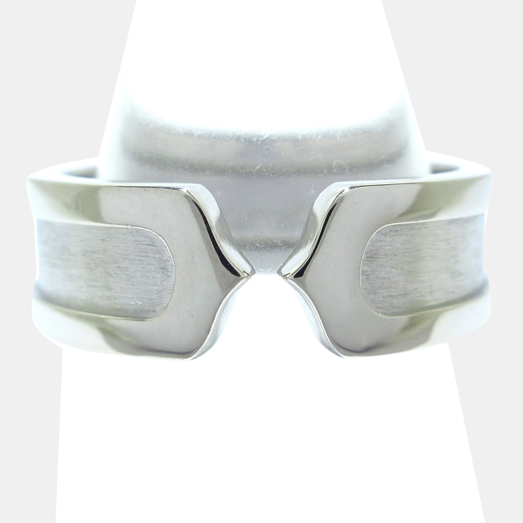 

Cartier Vintage Double C 18K White Gold Ring EU 53