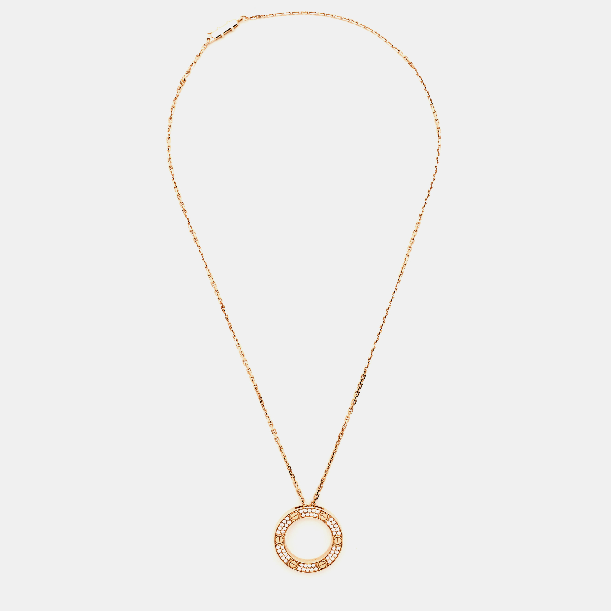 

Cartier Love Diamonds 18k Rose Gold Pendant Necklace