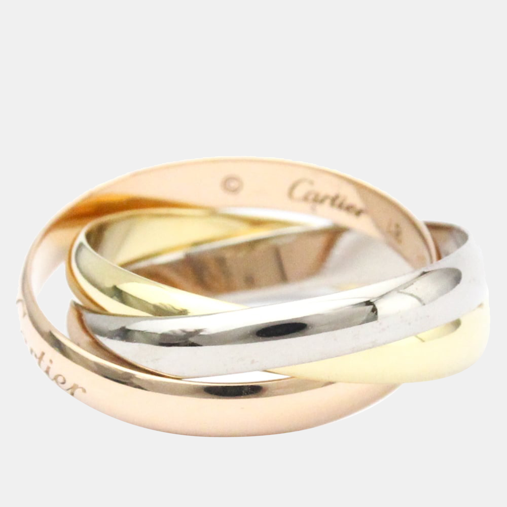 

Cartier Trinity 18K Yellow Rose and White Gold Ring EU 48