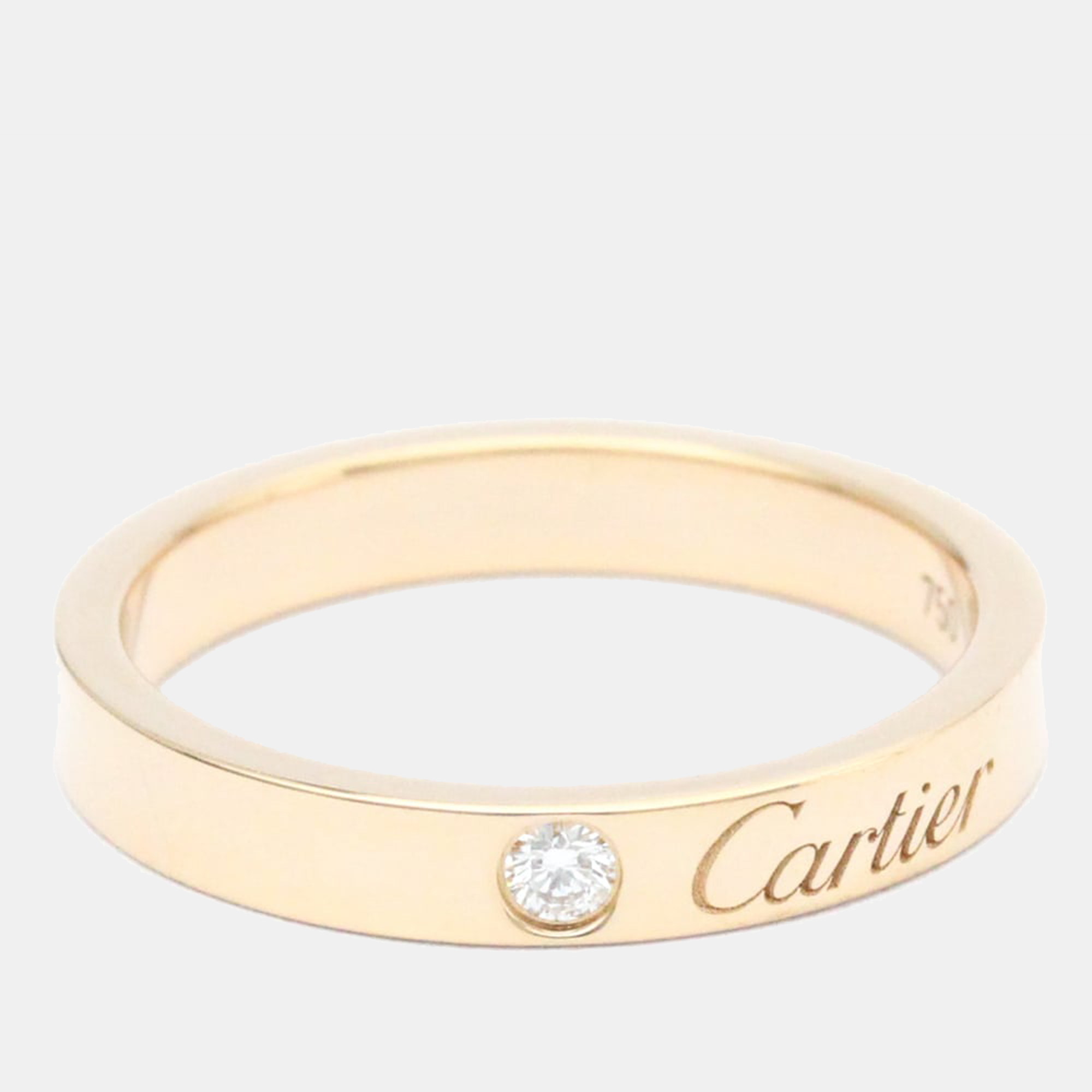 

Cartier C De Cartier 18K Rose Gold Diamond Ring EU 53