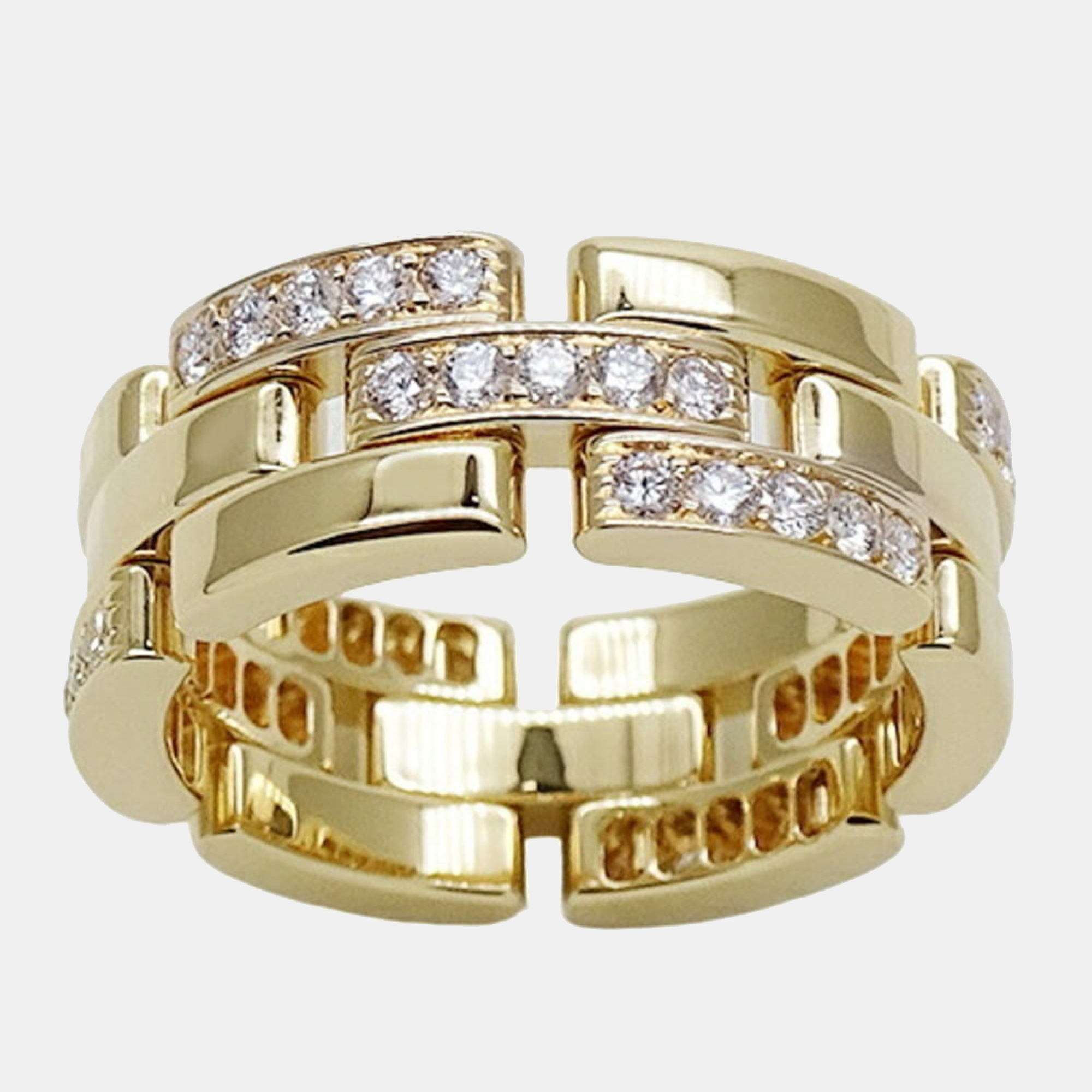

Cartier Maillon Panthere 18K Yellow Gold Diamond Ring EU 55