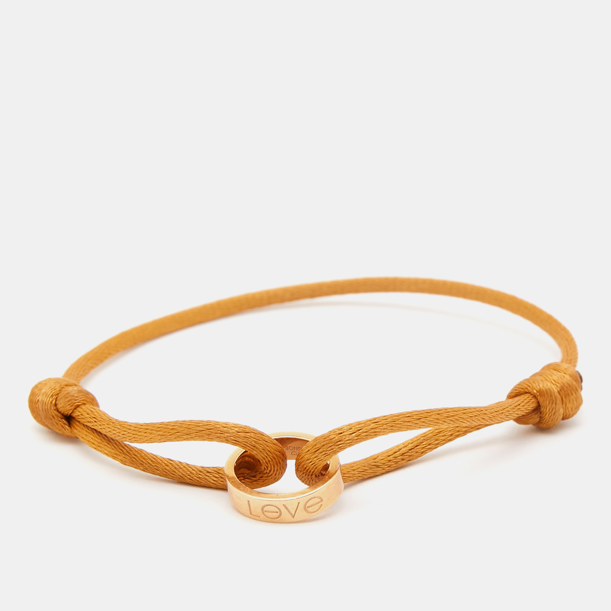 Pre Owned Cartier Love 18k Rose Gold Adjustable Cord Bracelet