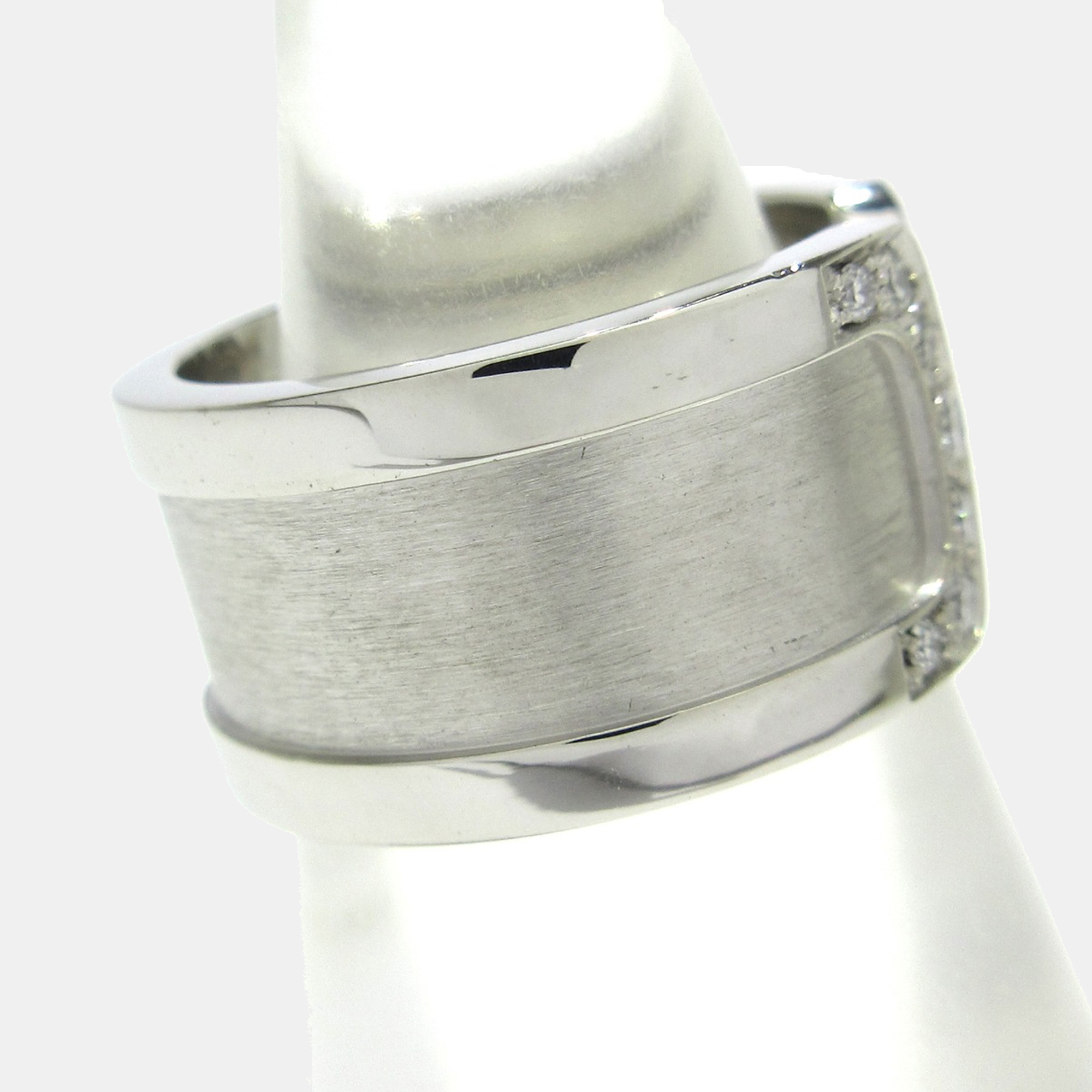 

Cartier Double C 18K White Gold Diamond Ring EU 49