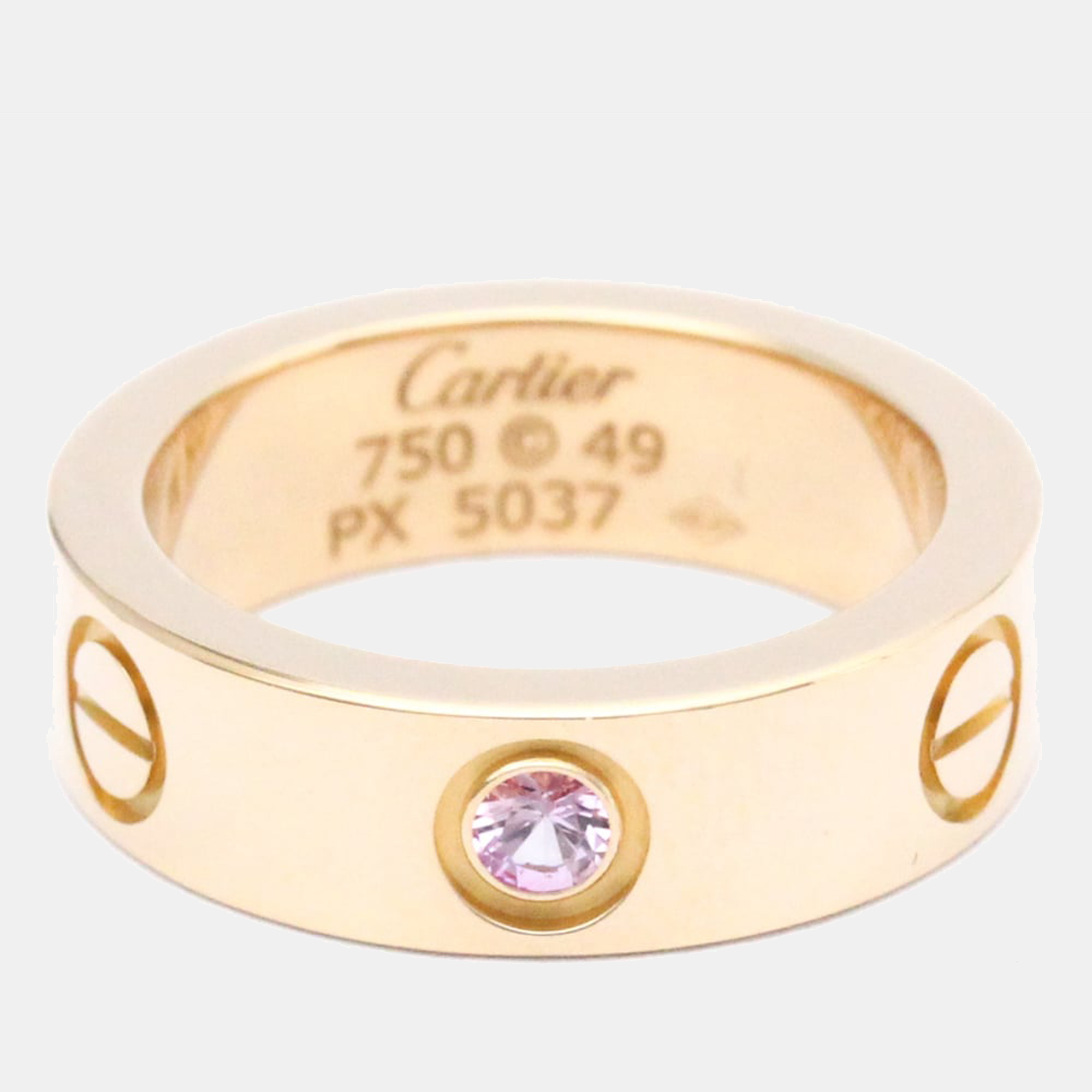 

Cartier Love 18K Rose Gold Sapphire Ring EU 49