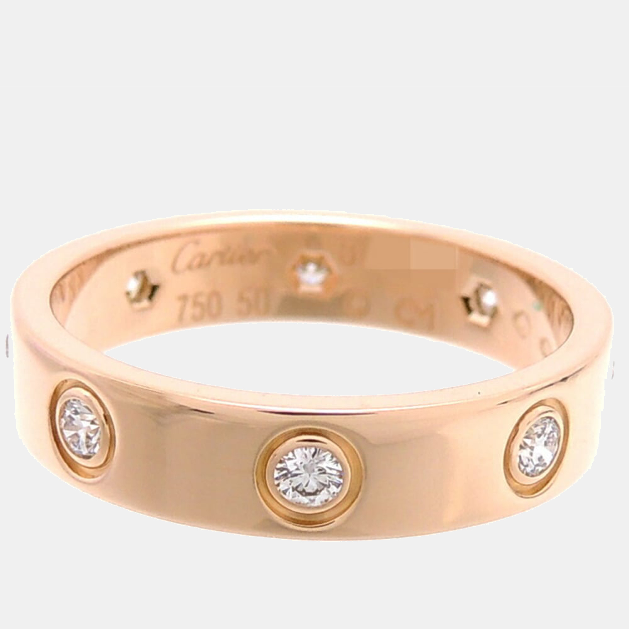 

Cartier Love 18K Rose Gold Diamond Ring EU 50