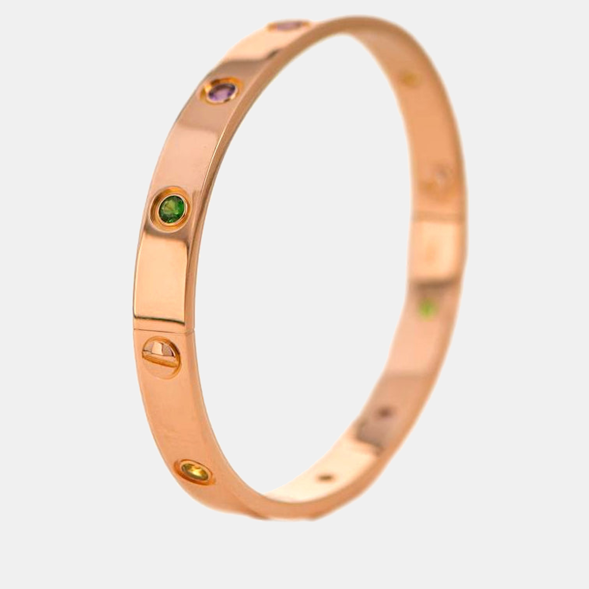 

Cartier Love Bracelet 10 Multi Gemstone Rose Gold Size