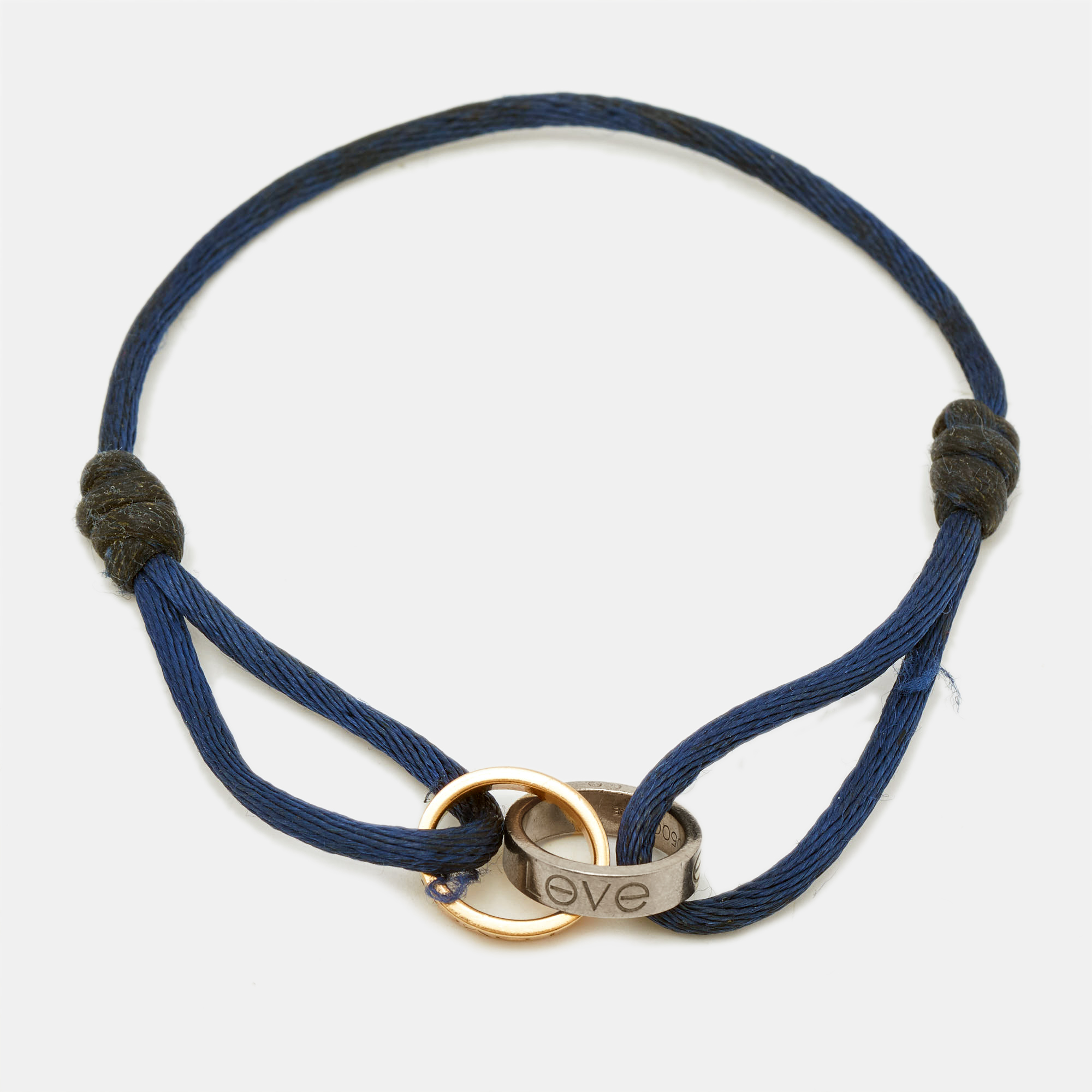 مملوكة مسبقًا Cartier Love 18k Two Tone Gold Adjustable Cord Bracelet