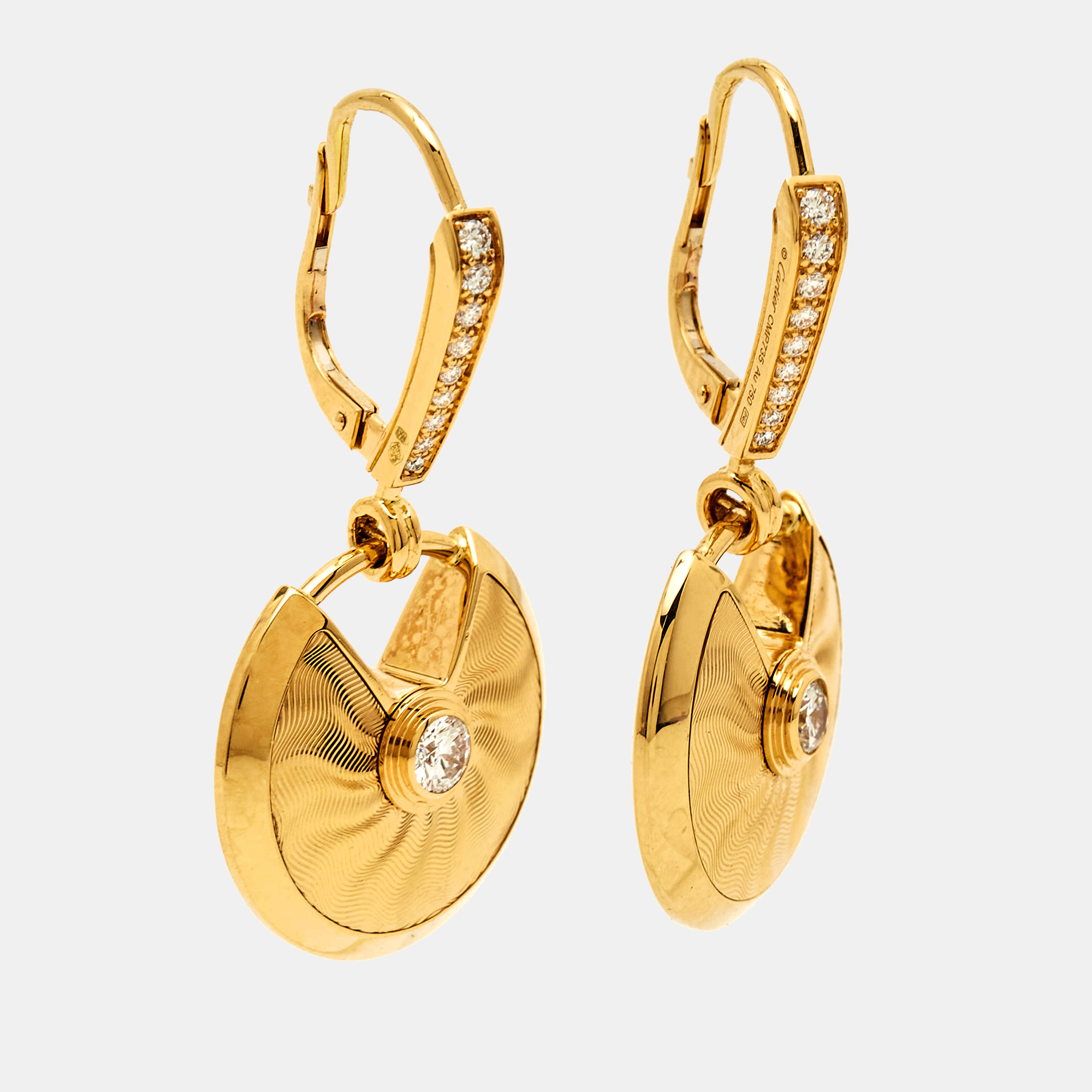 

Cartier Amulette De Cartier Diamonds 18k Yellow Gold Earrings