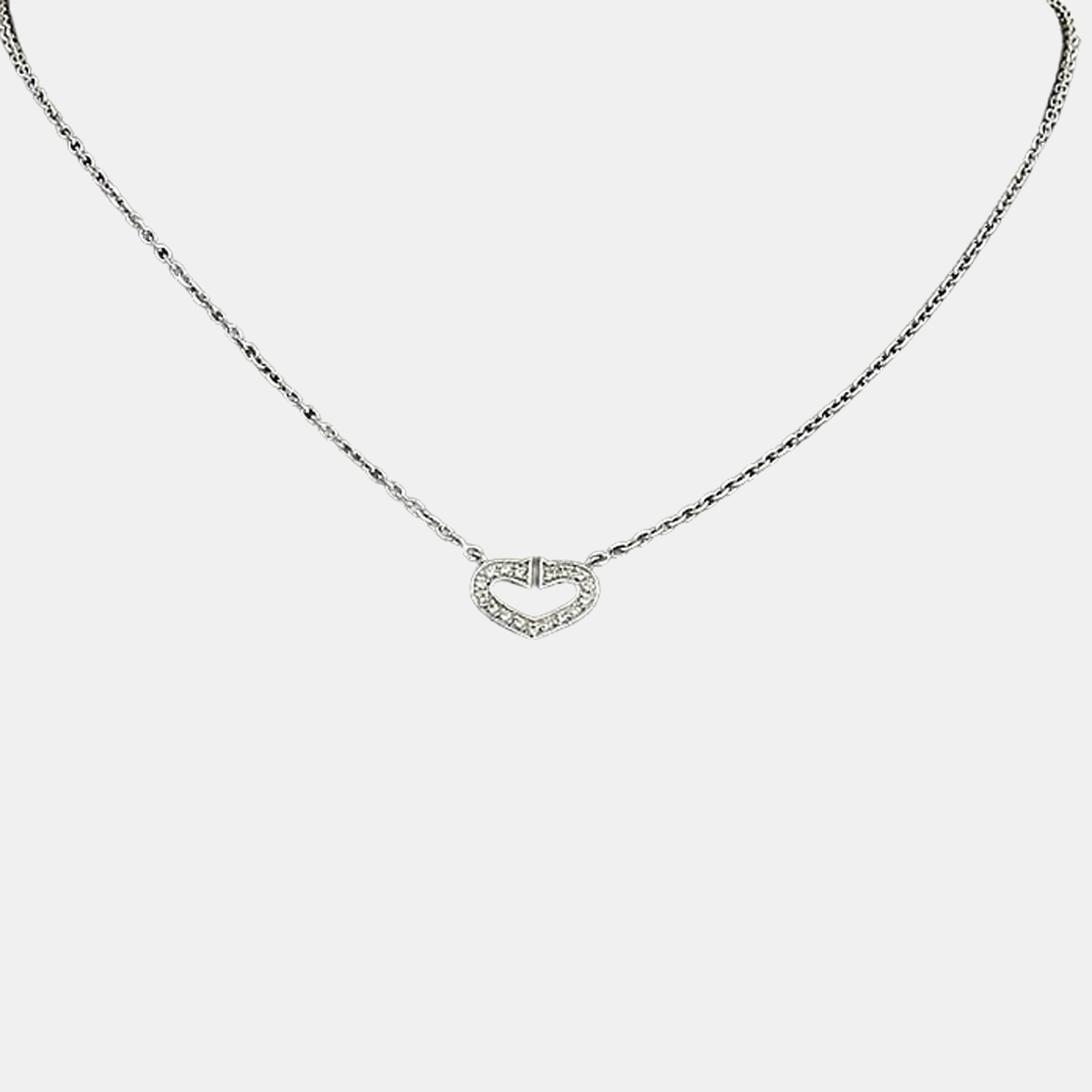 

Cartier Heart C 18K White Gold Diamond Necklace