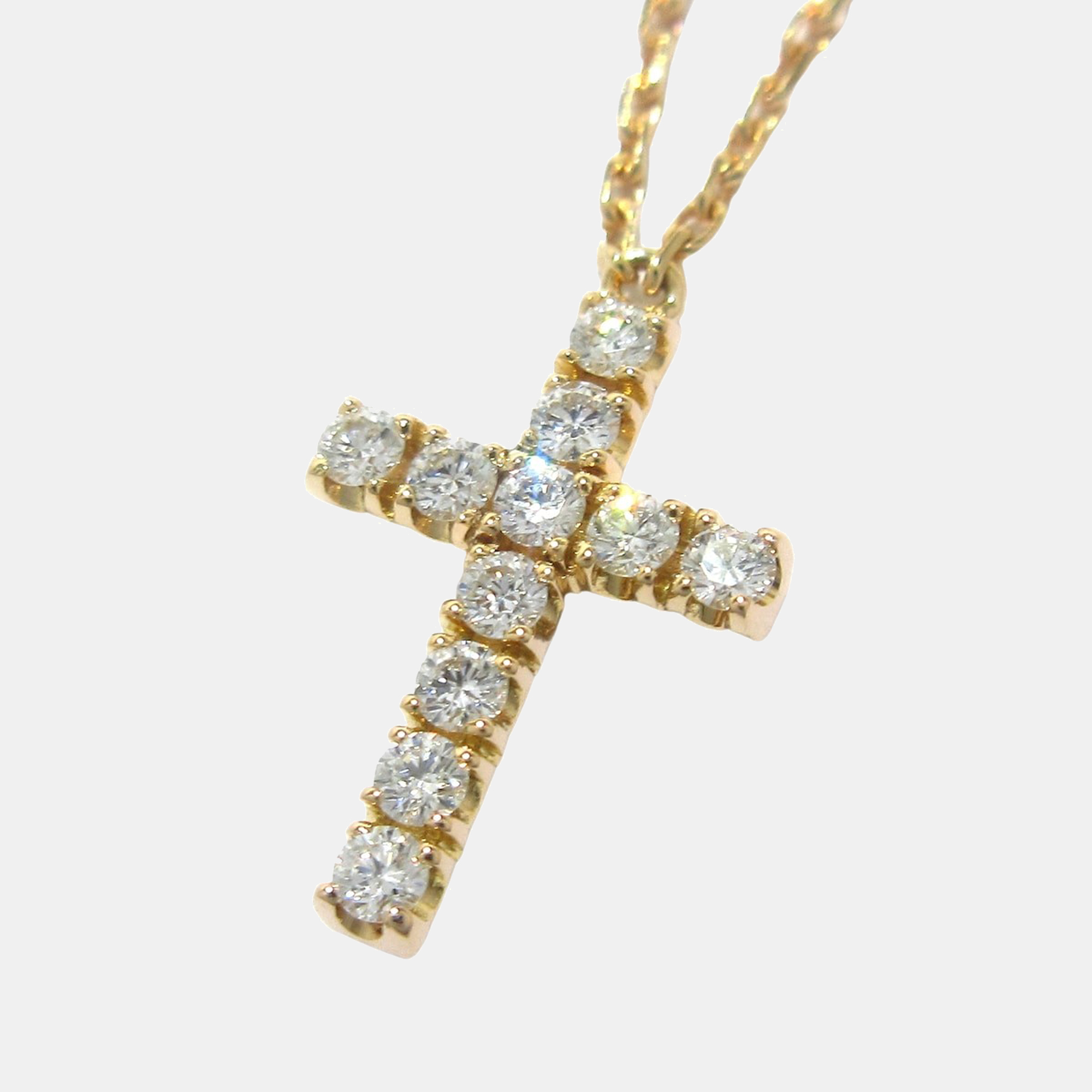 

Cartier Hearts And Symbols Cross 18K Rose Gold Diamond Necklace