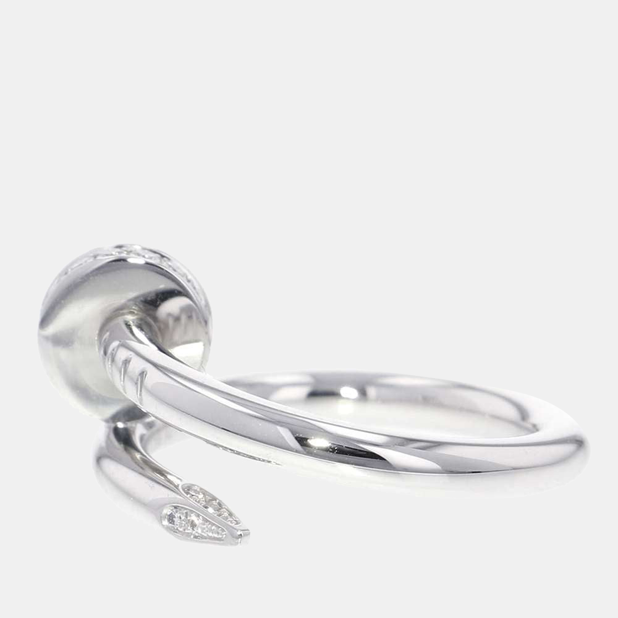 

Cartier Juste Un Clou 18K White Gold Diamond Ring EU 49, Silver