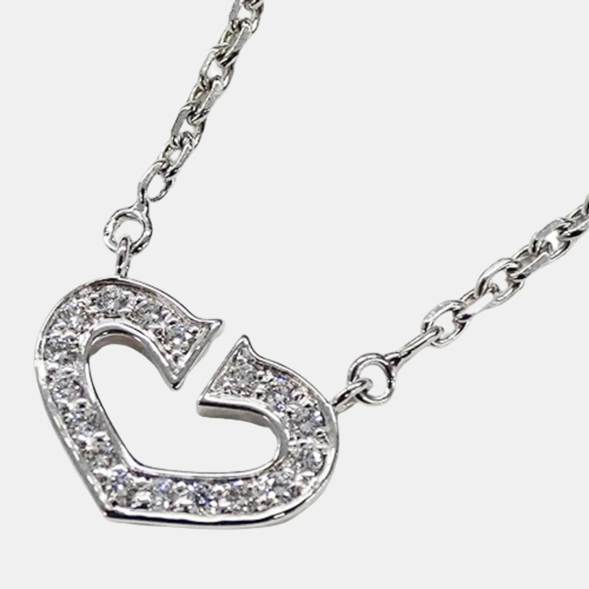 

Cartier Heart C 18K White Gold Diamond Necklace