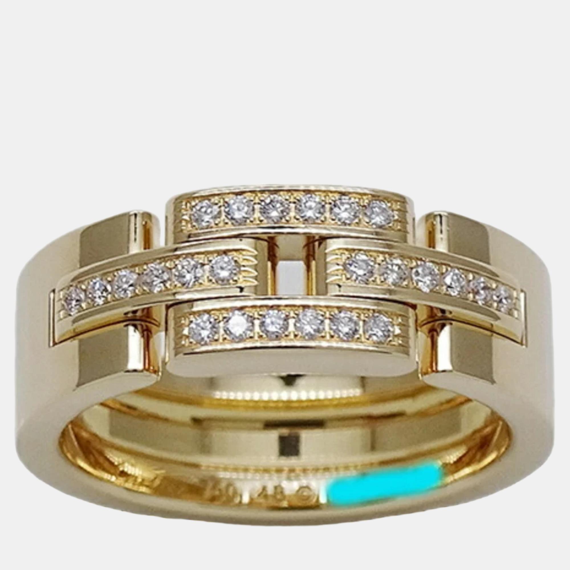 

Cartier Maillon Panthere 18K Yellow Gold Diamond Ring EU 48