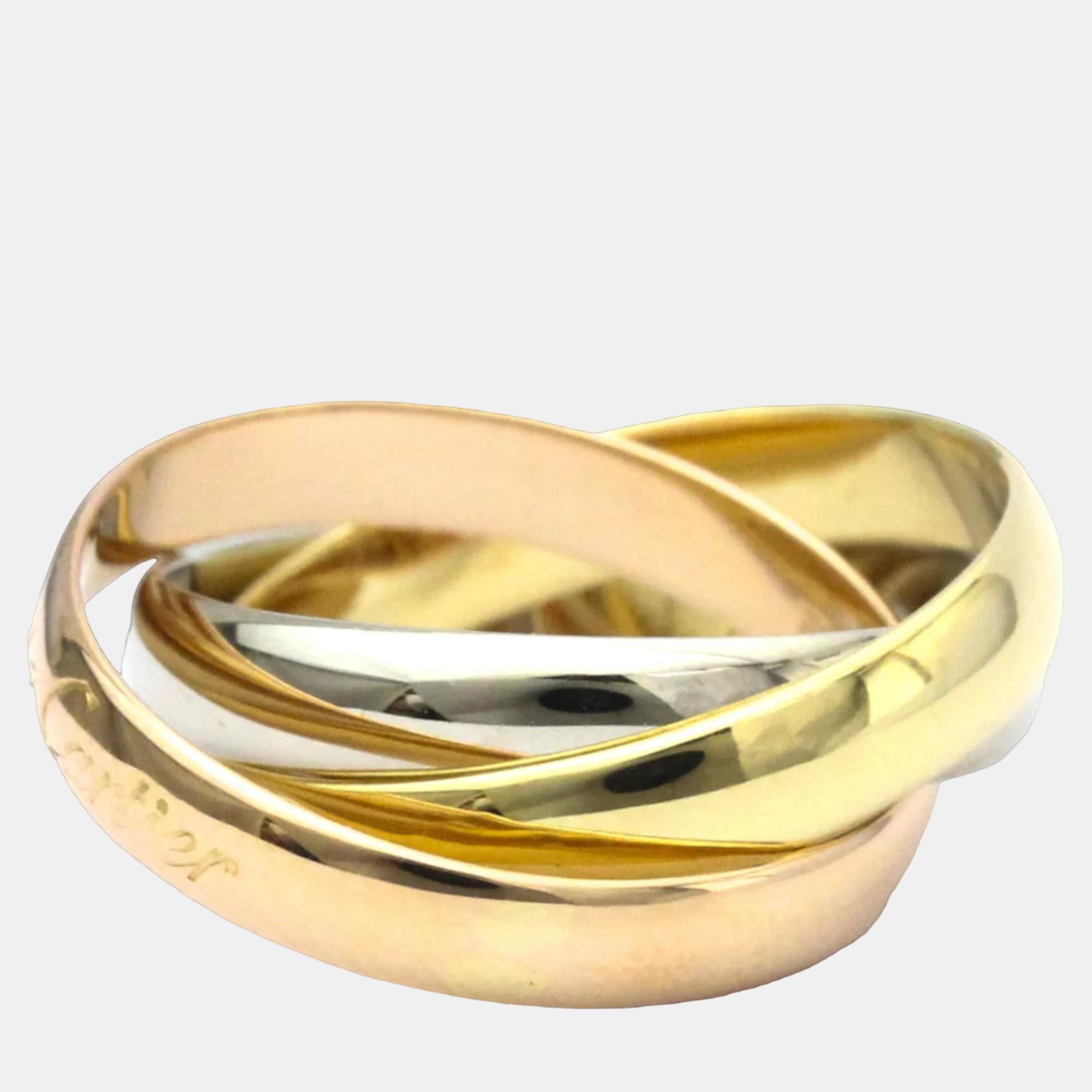 

Cartier Les Must de Cartier 18K Yellow Rose and White Gold Ring EU 50