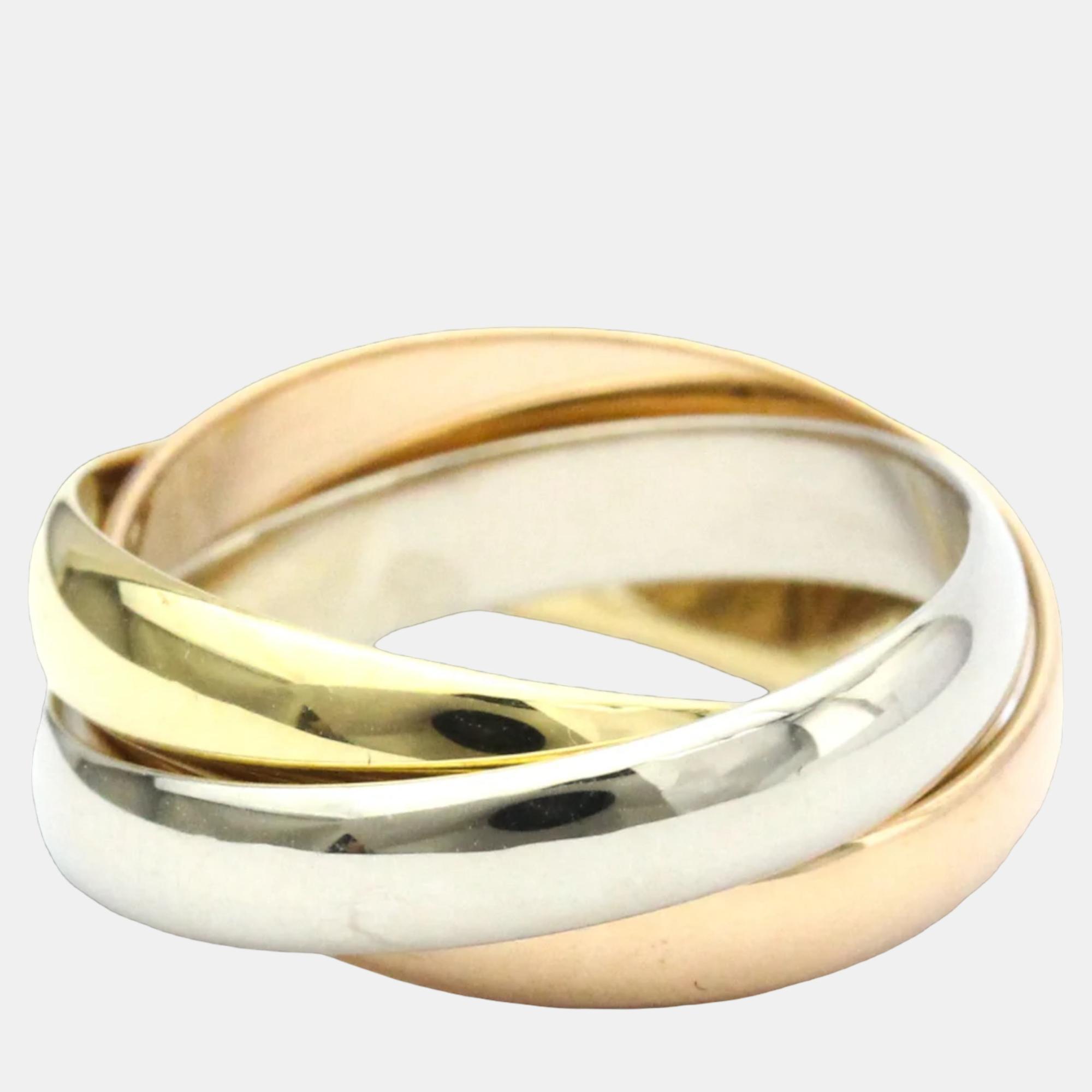 

Cartier Les Must de Cartier 18K Yellow Rose and White Gold Ring EU 50