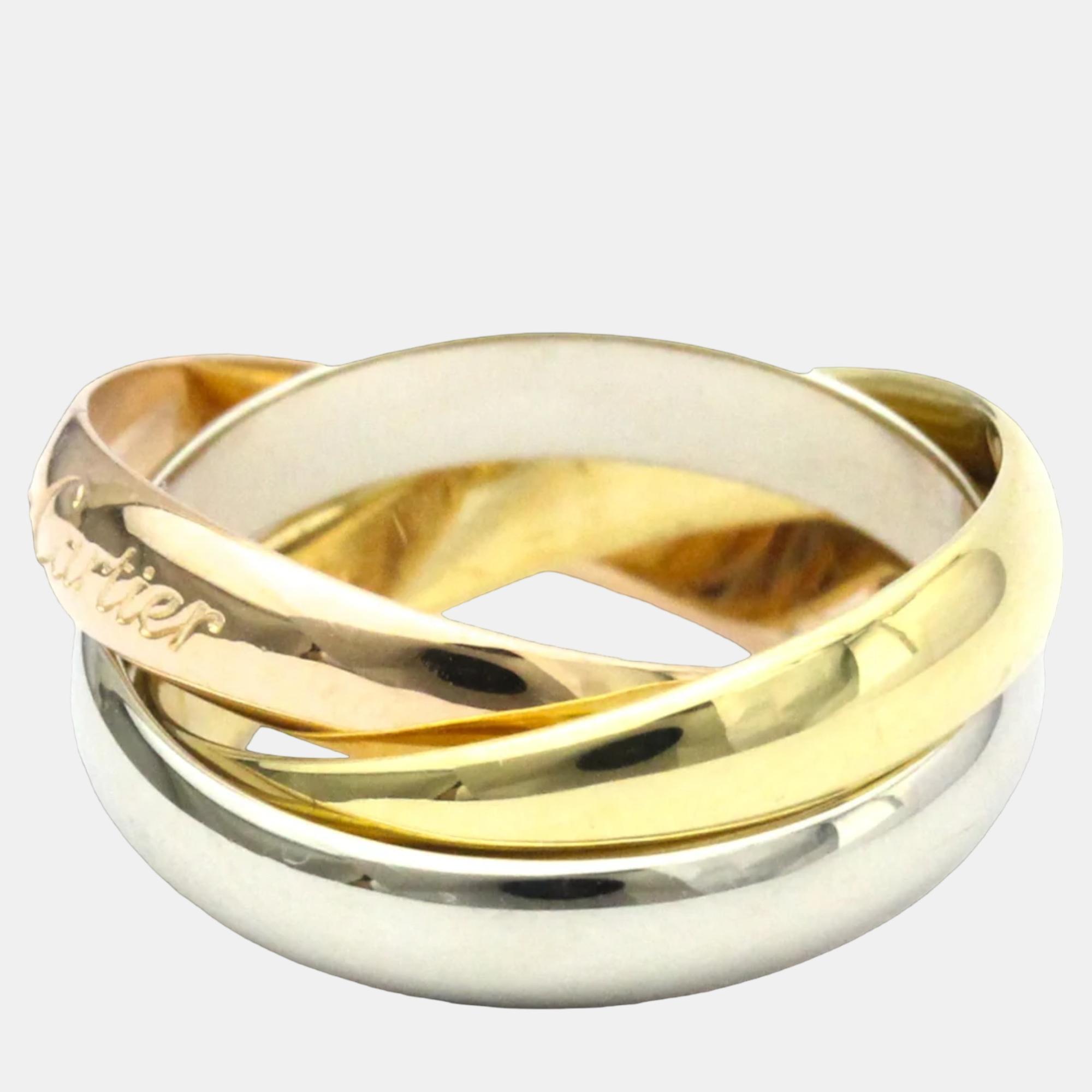 

Cartier Les Must de Cartier 18K Yellow Rose and White Gold Ring EU 50