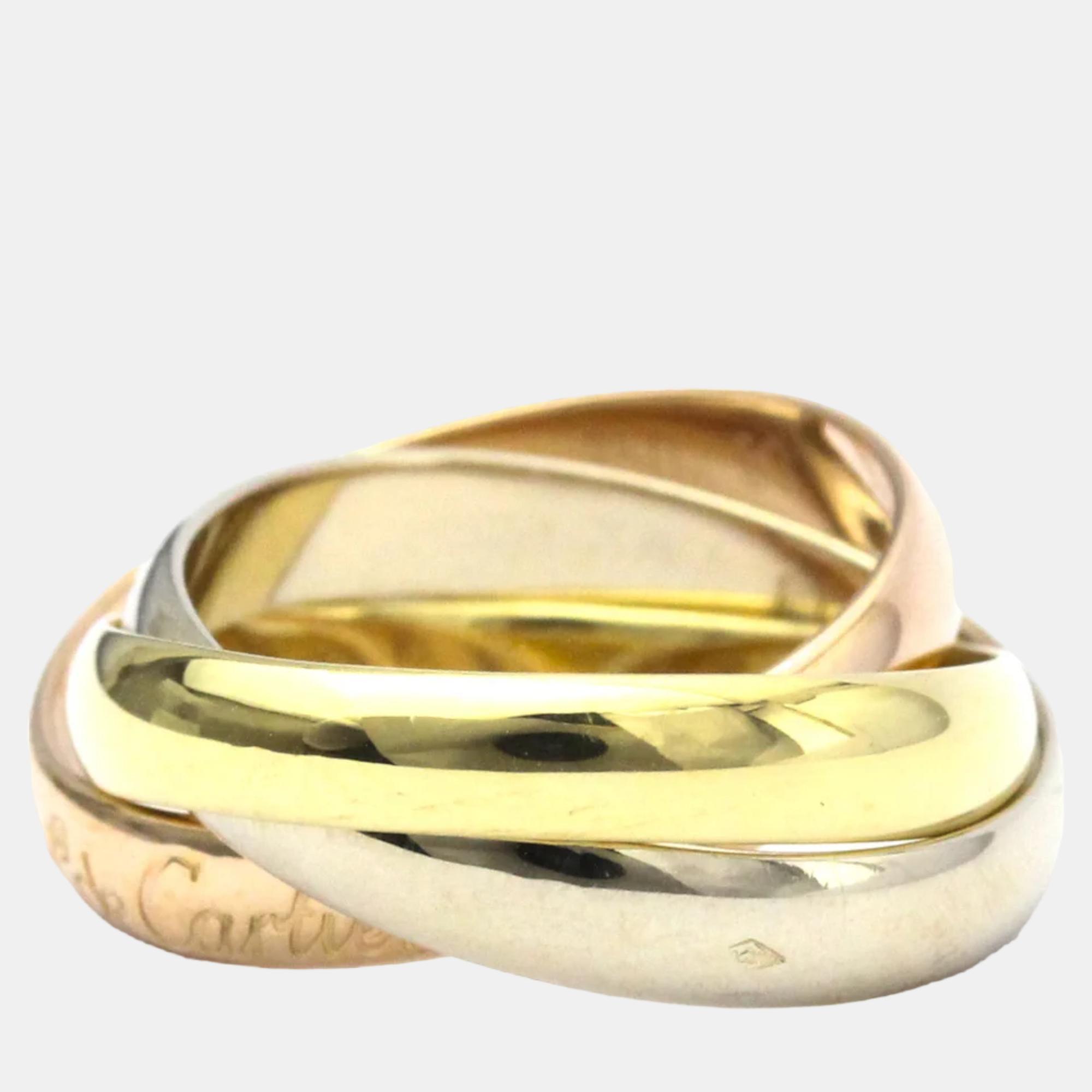 

Cartier Les Must de Cartier 18K Yellow Rose and White Gold Ring EU 50