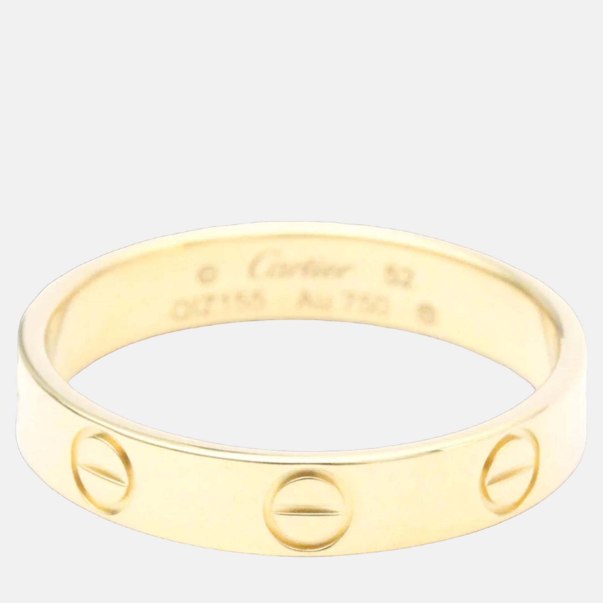 

Cartier Love 18K Yellow Gold Ring EU 52