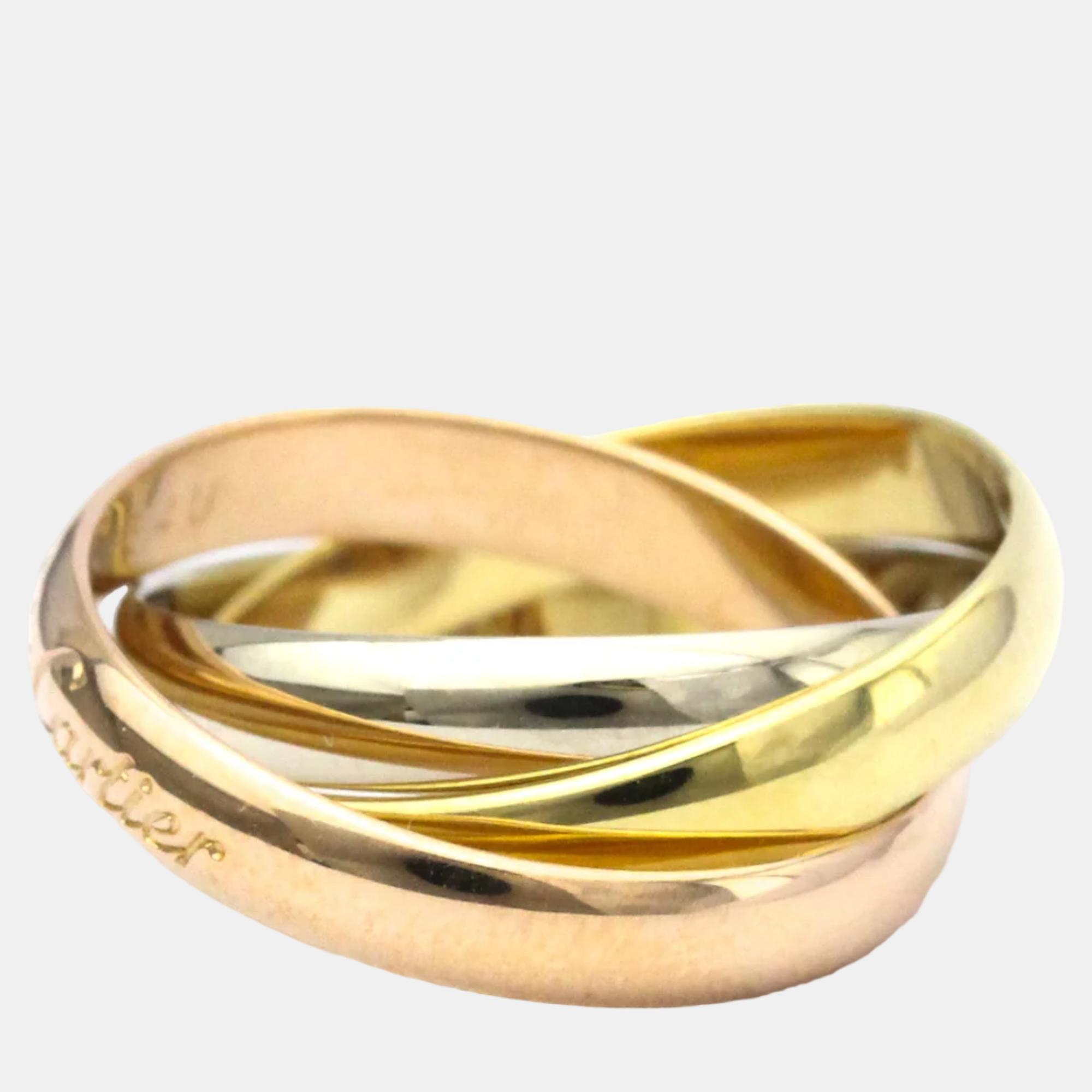 

Cartier Les Must de Cartier 18K Yellow Rose and White Gold Ring EU 52