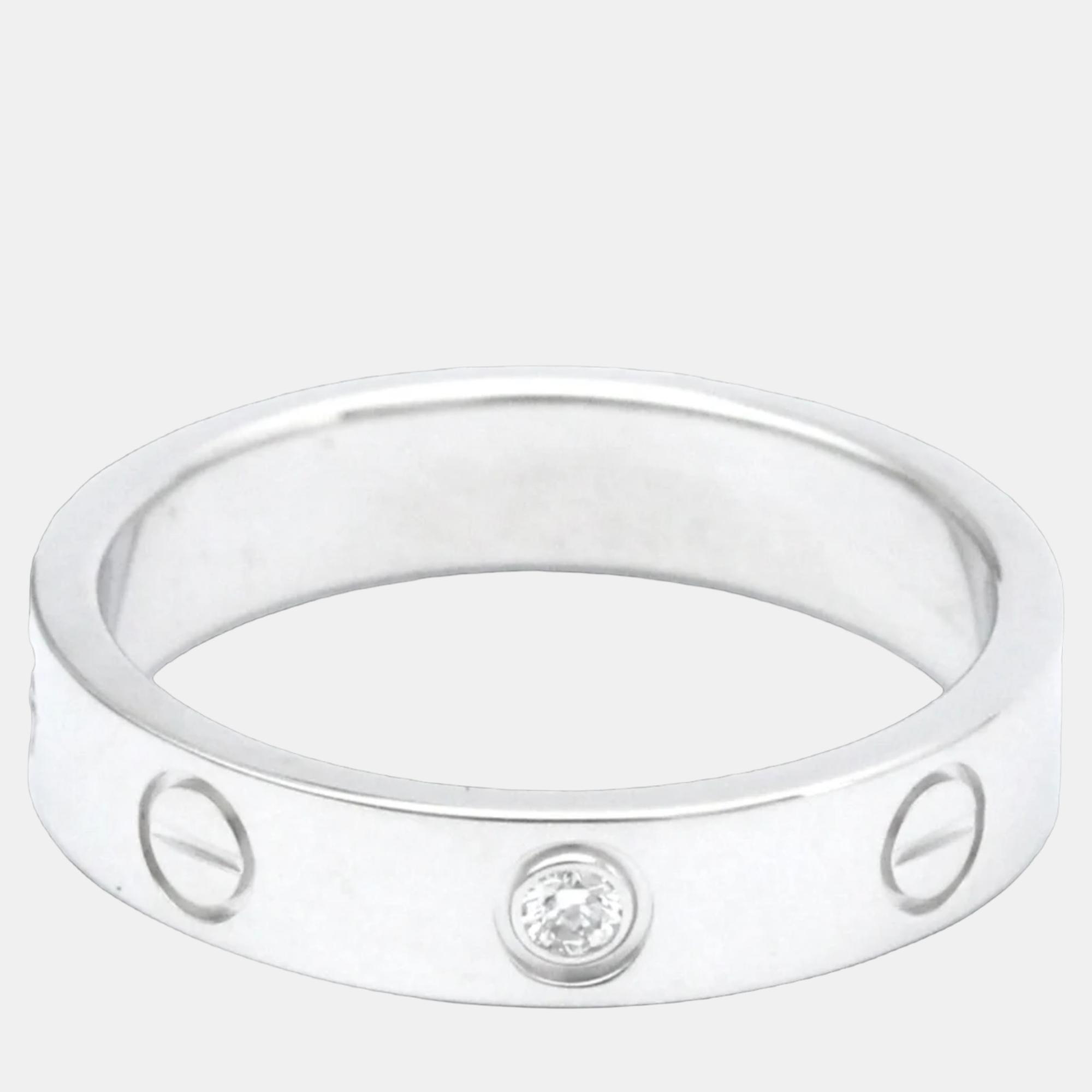 

Cartier Love 18K White Gold Diamond Ring EU 51