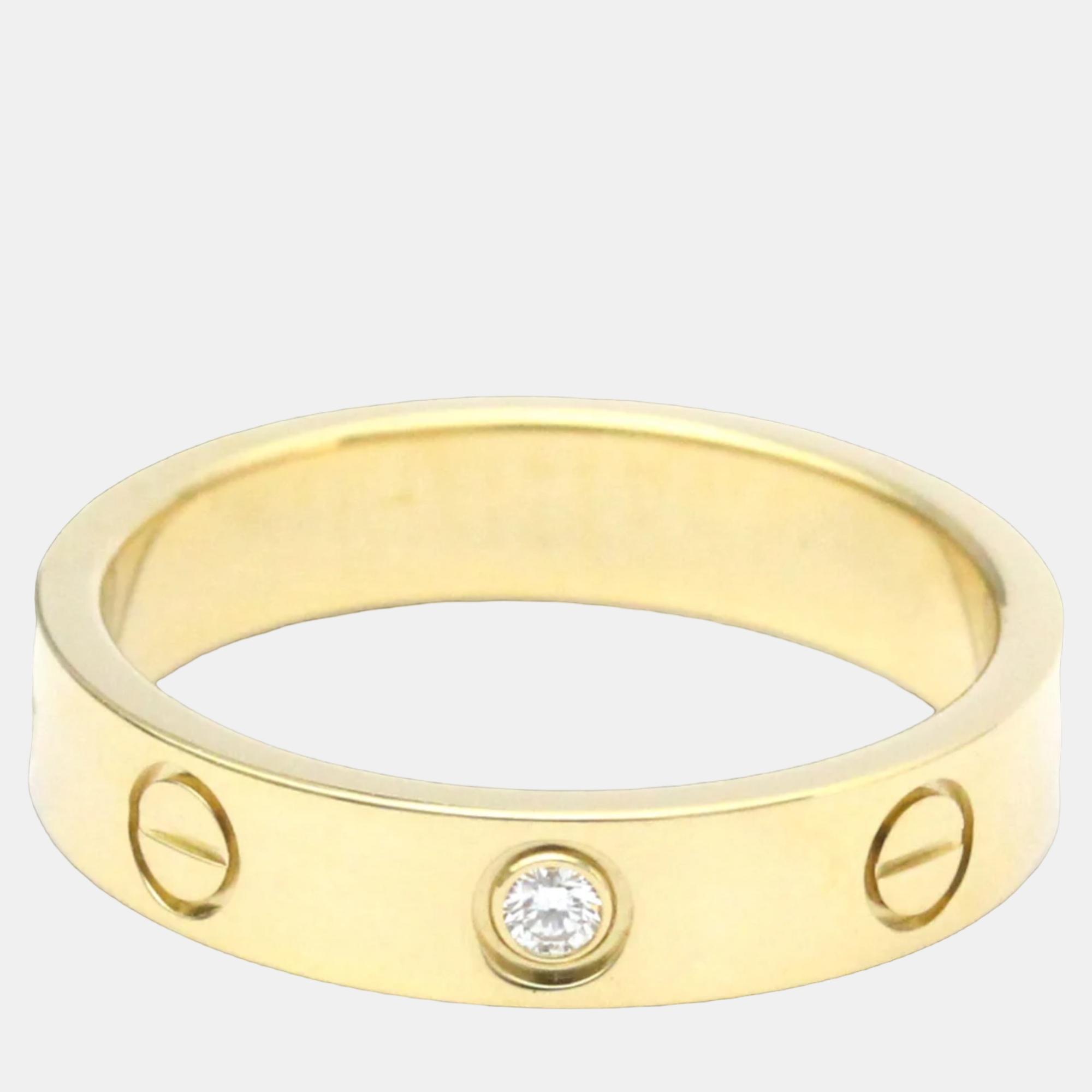 

Cartier Love 18K Yellow Gold Diamond Ring EU 51