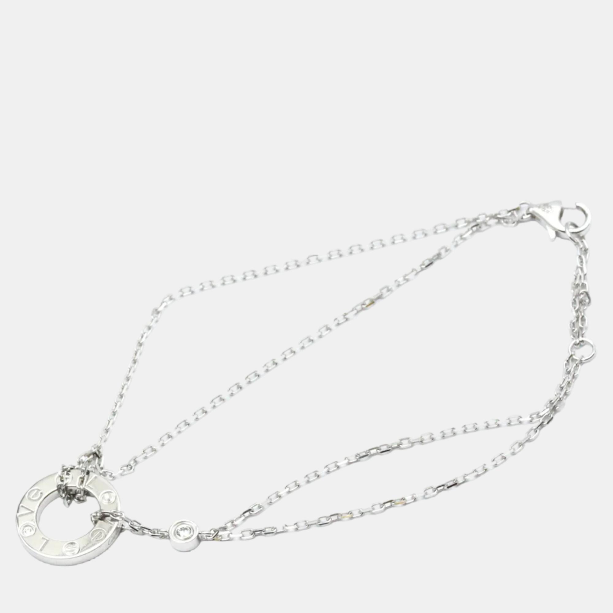 

Cartier Love Charm 18K White Gold Diamond Bracelet 16
