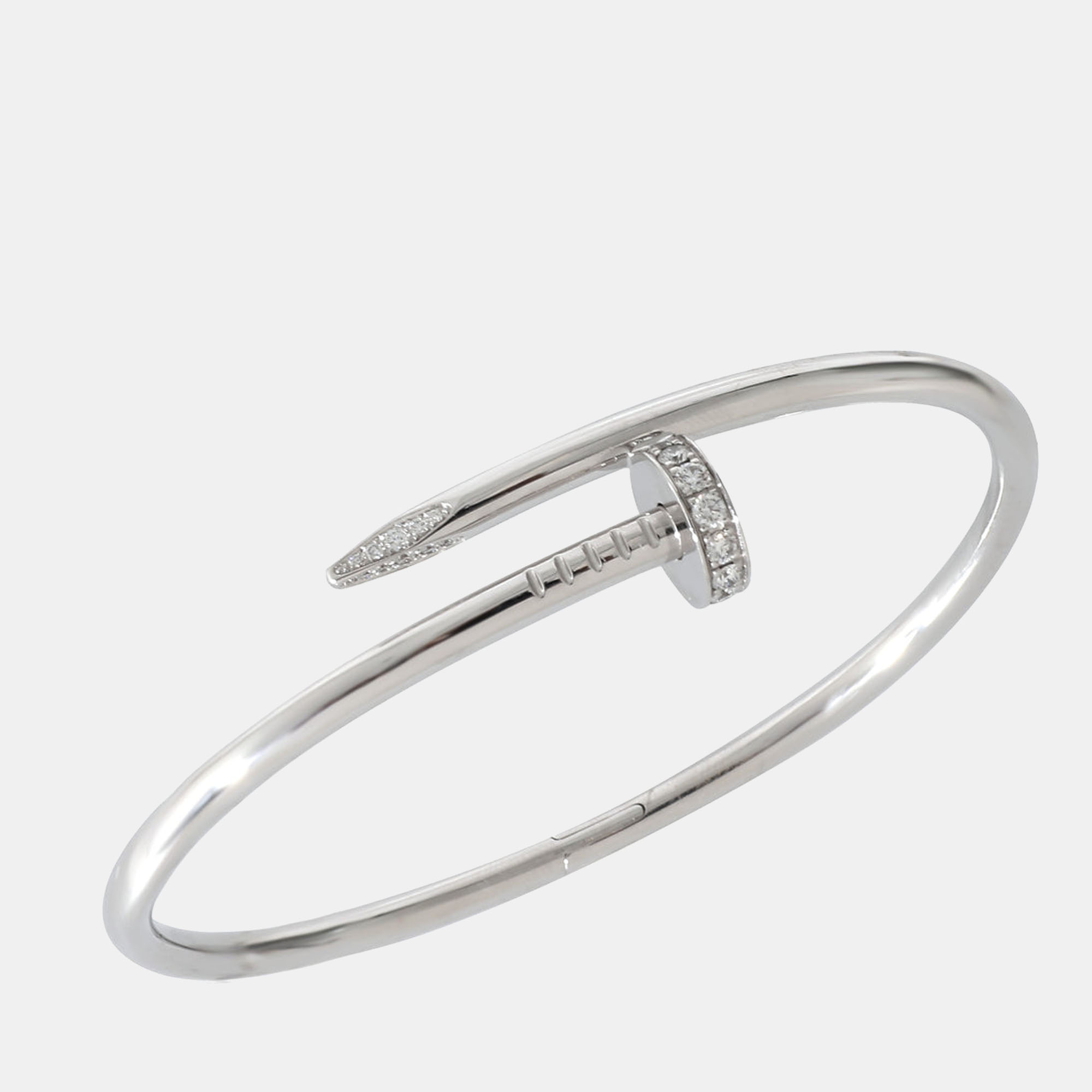 

Cartier Juste un Clou Diamond Bracelet in 18k White Gold 0.58 CTW