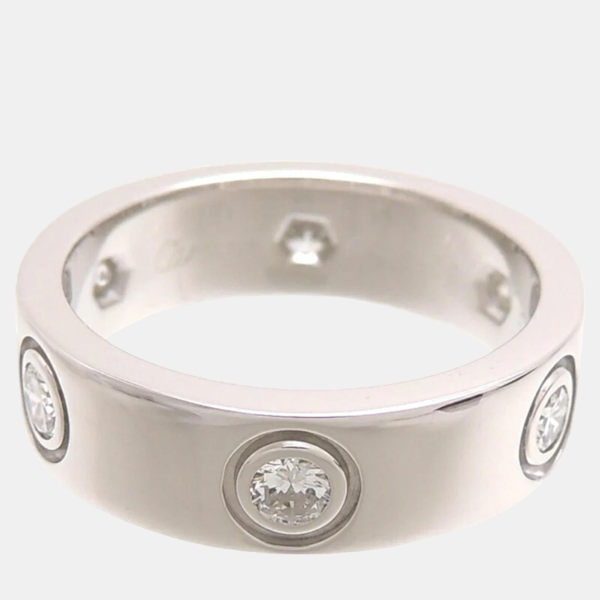 

Cartier Love 18K White Gold Diamond Ring EU 50