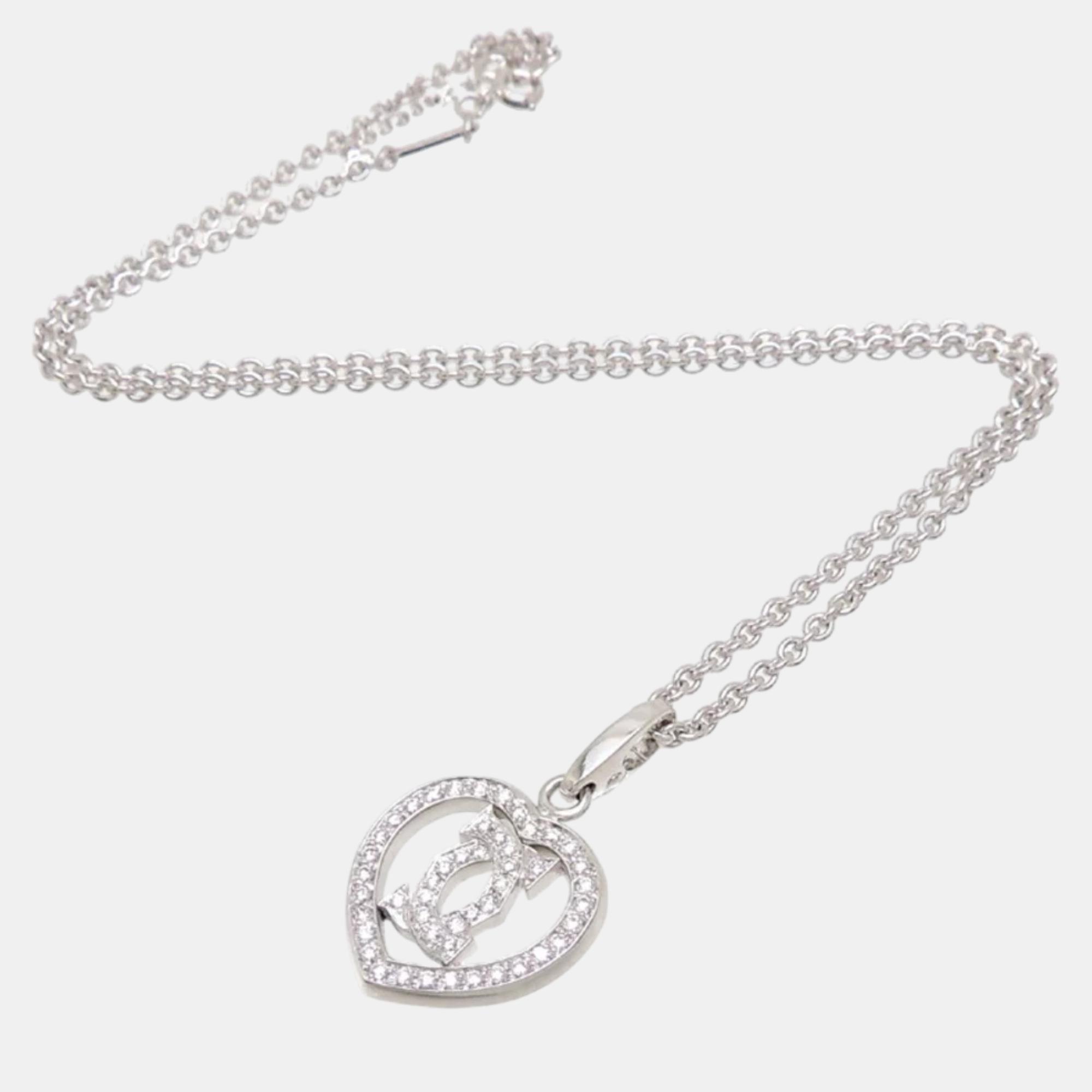 

Cartier Double C 18K White Gold Diamond Necklace