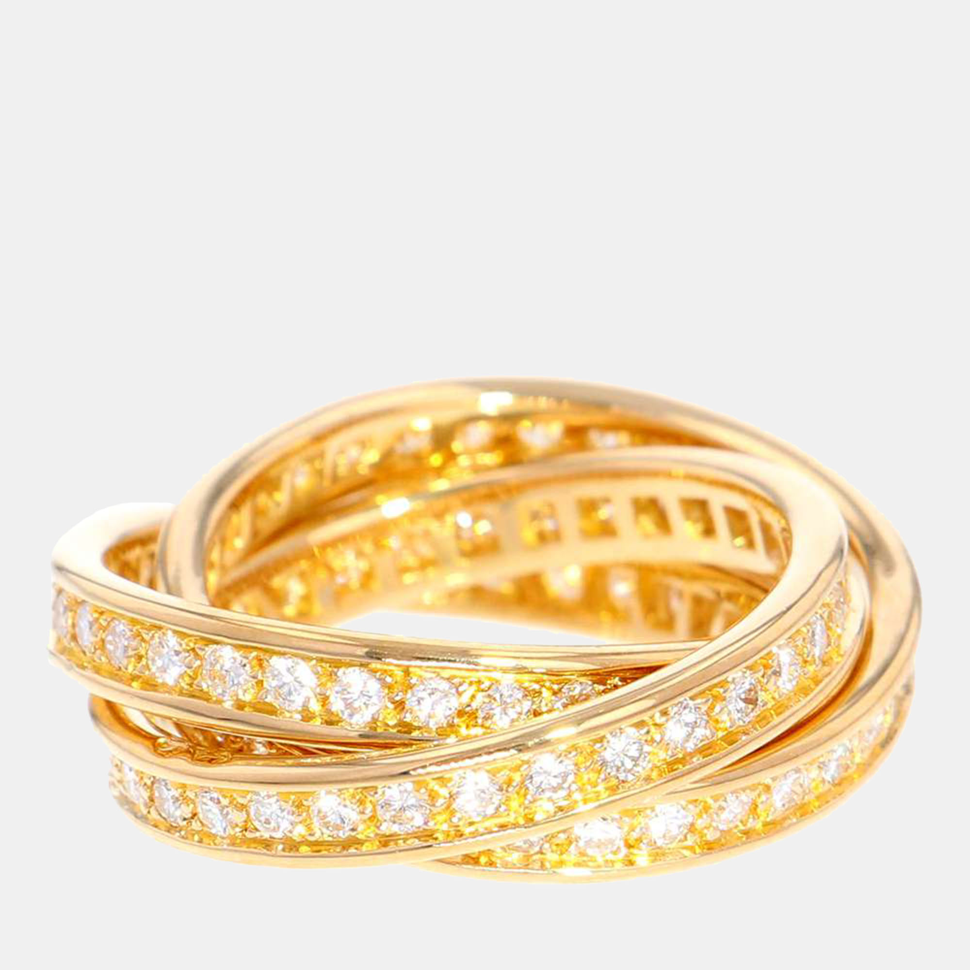 

Cartier Trinity 18K Yellow Gold Diamond Ring EU 52