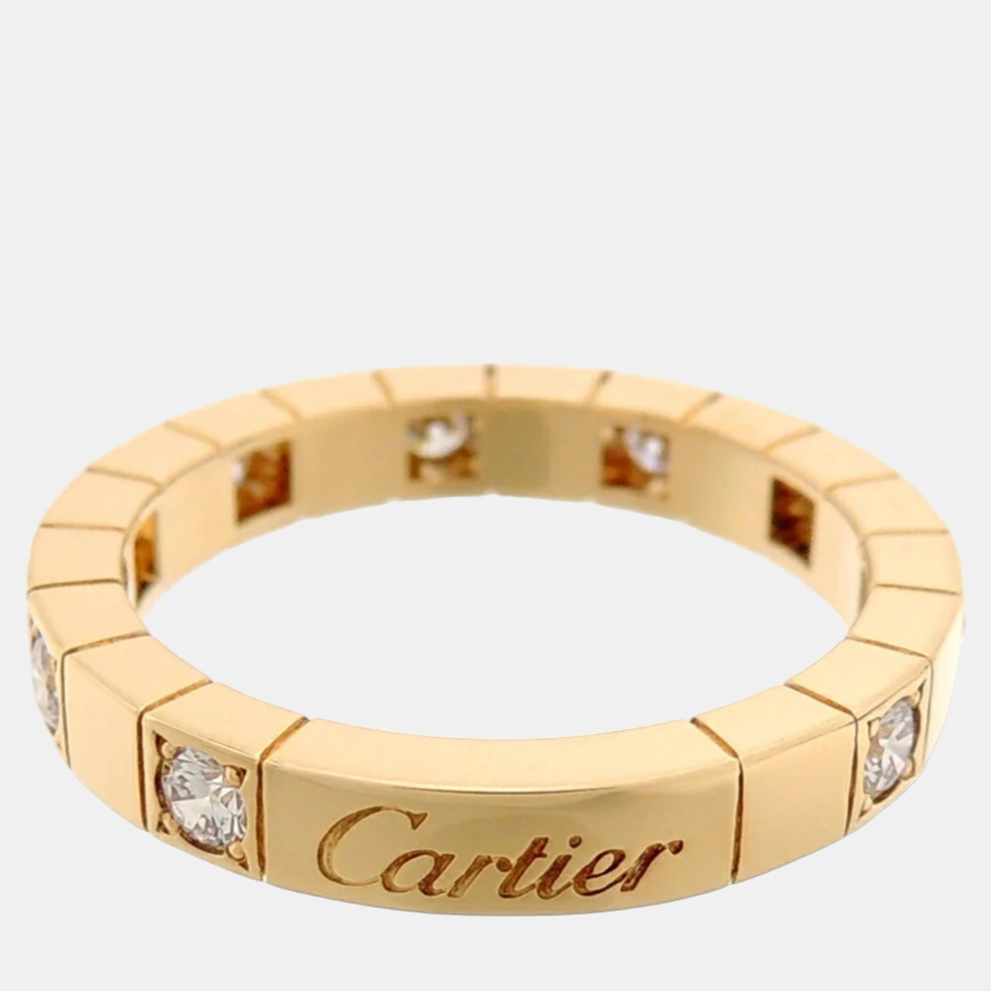 

Cartier Lanieres 18K Yellow Gold Diamond Ring EU 53