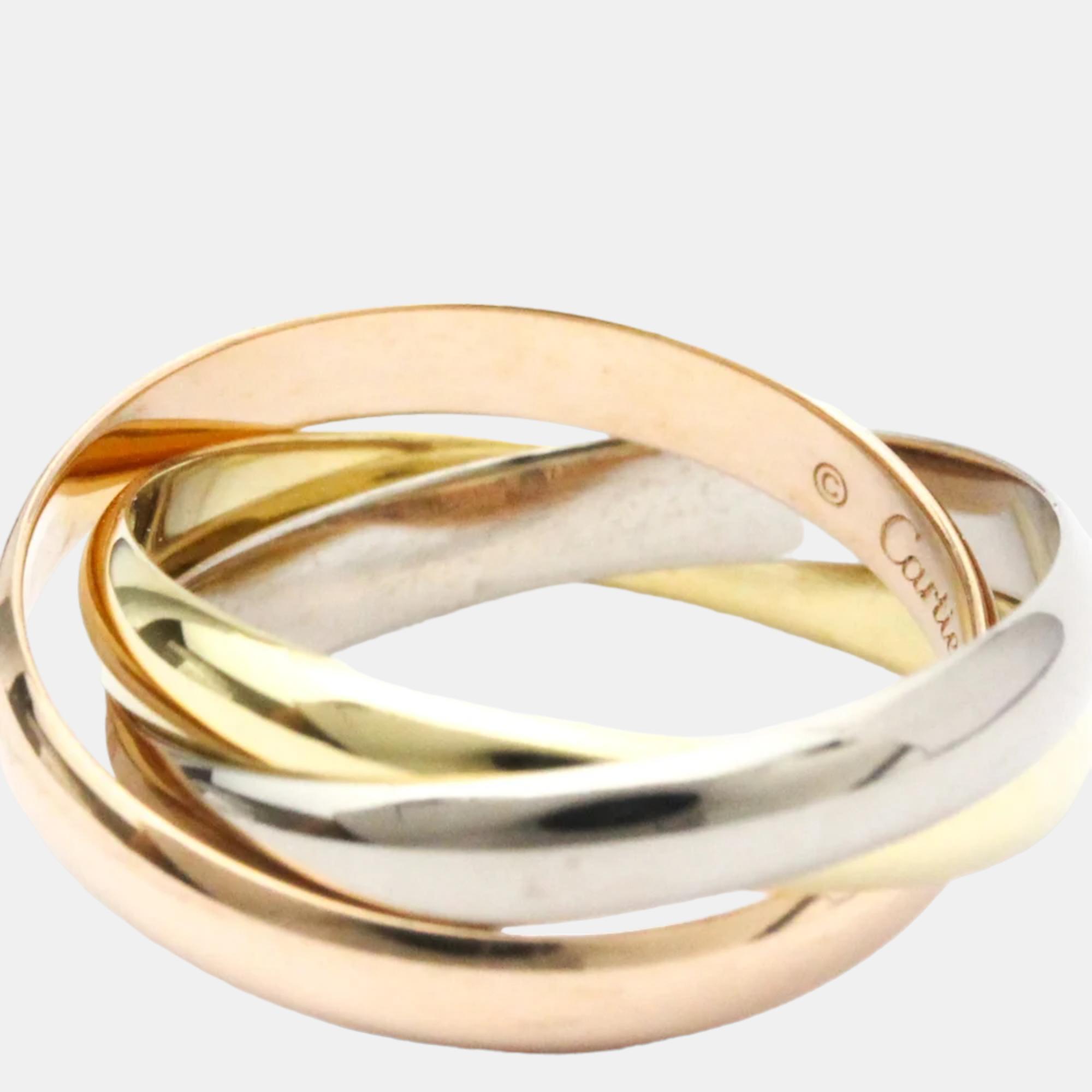 

Cartier Les Must de Cartier 18K Yellow Rose and White Gold Ring EU 54